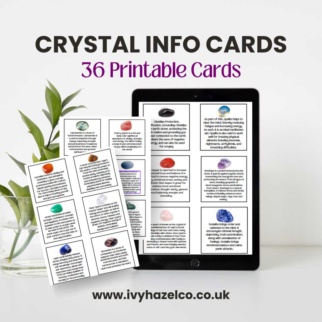 PRINTABLE Crystal Info Cards
