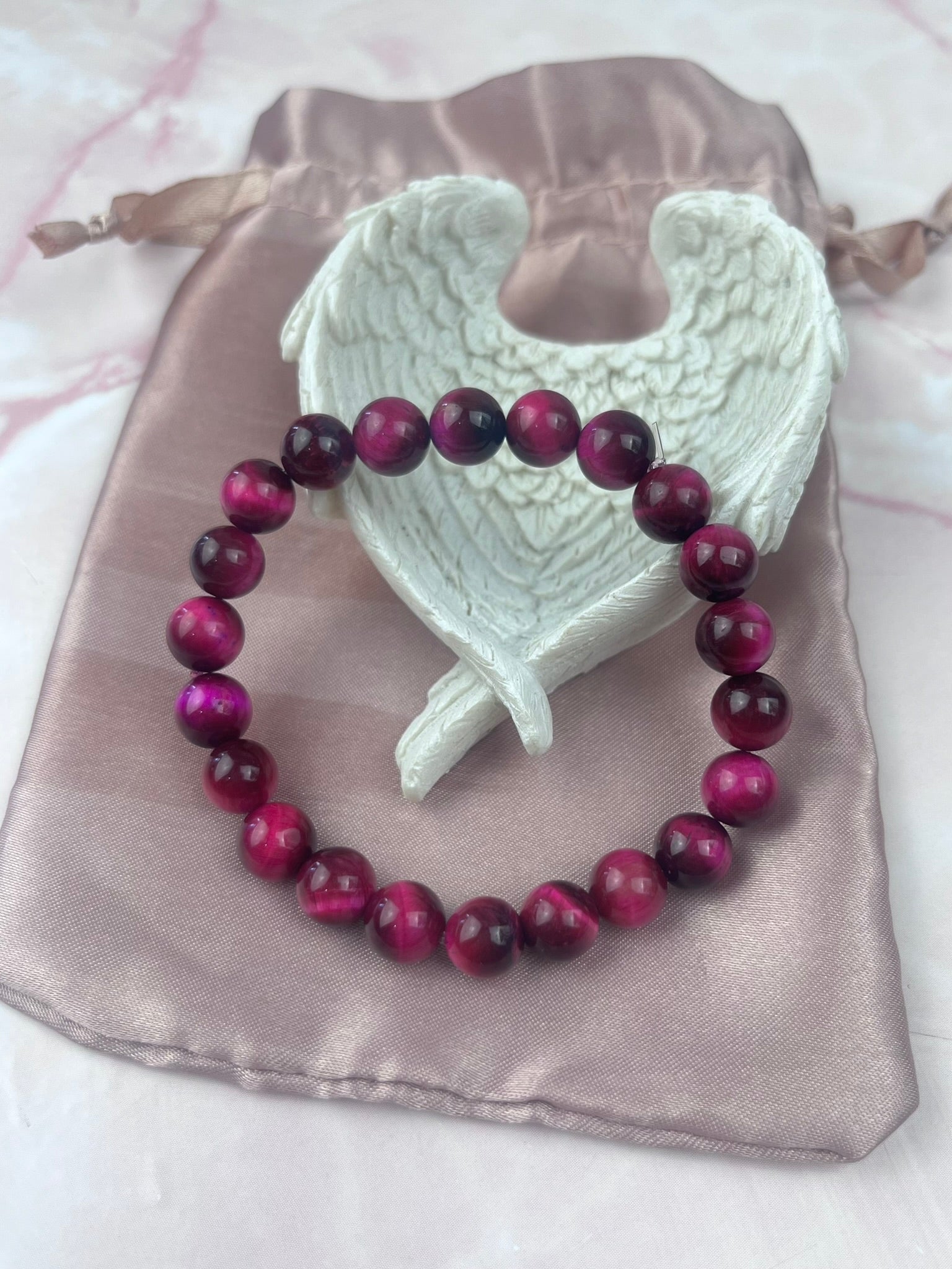 8mm Pink Tigers Eye Bracelet