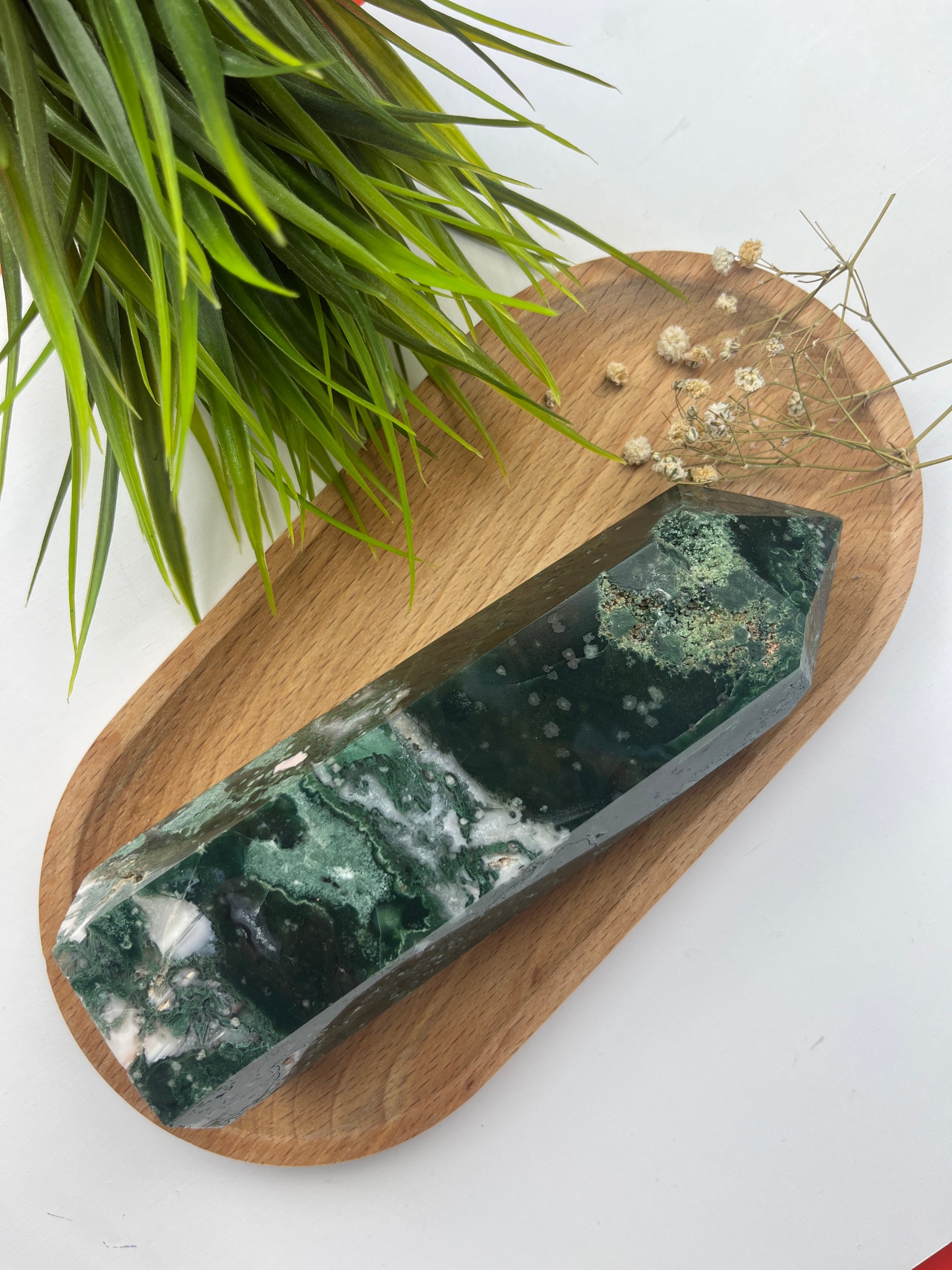 Moss Agate Tower Large
