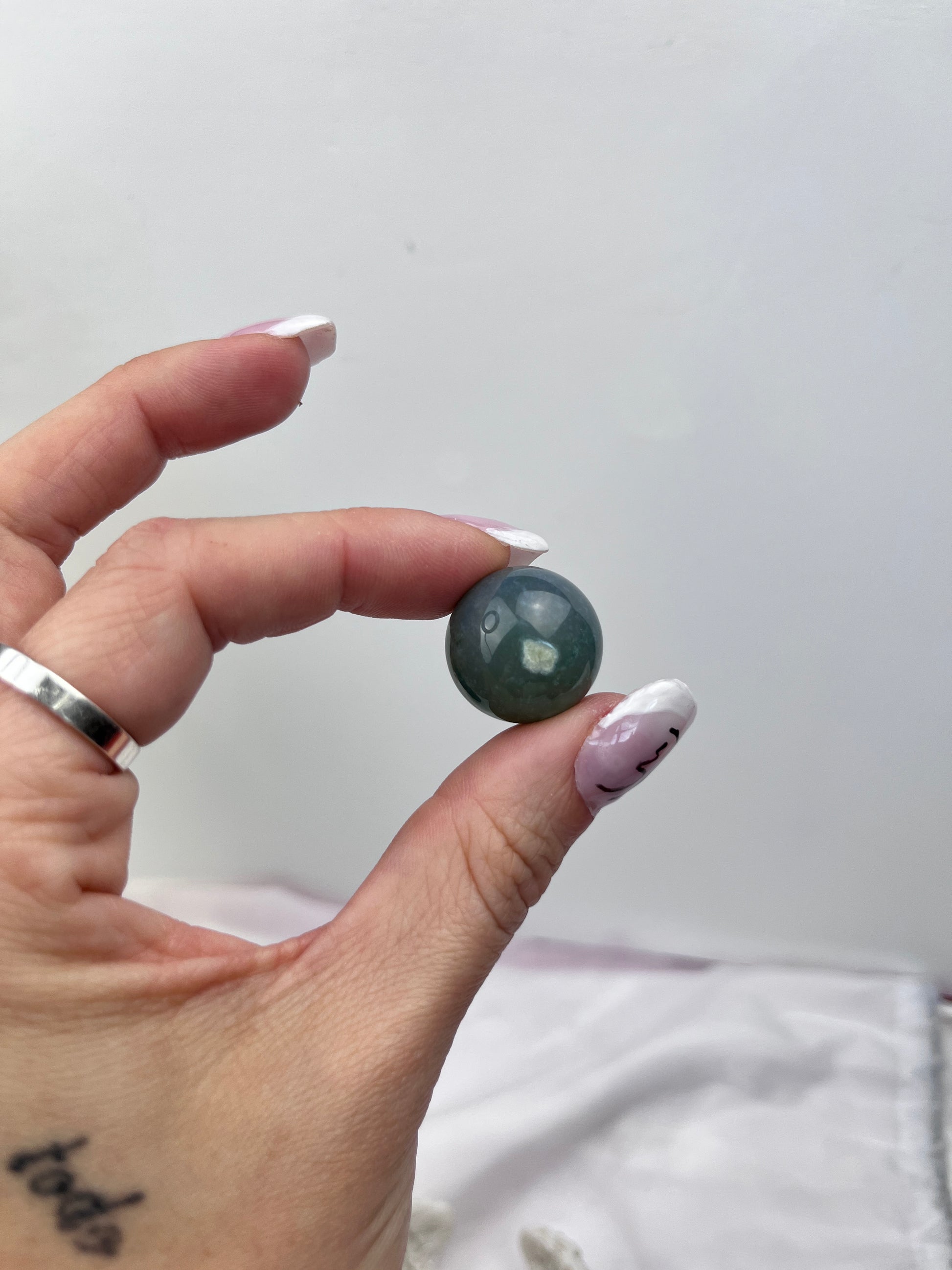 Mini Moss Agate Sphere