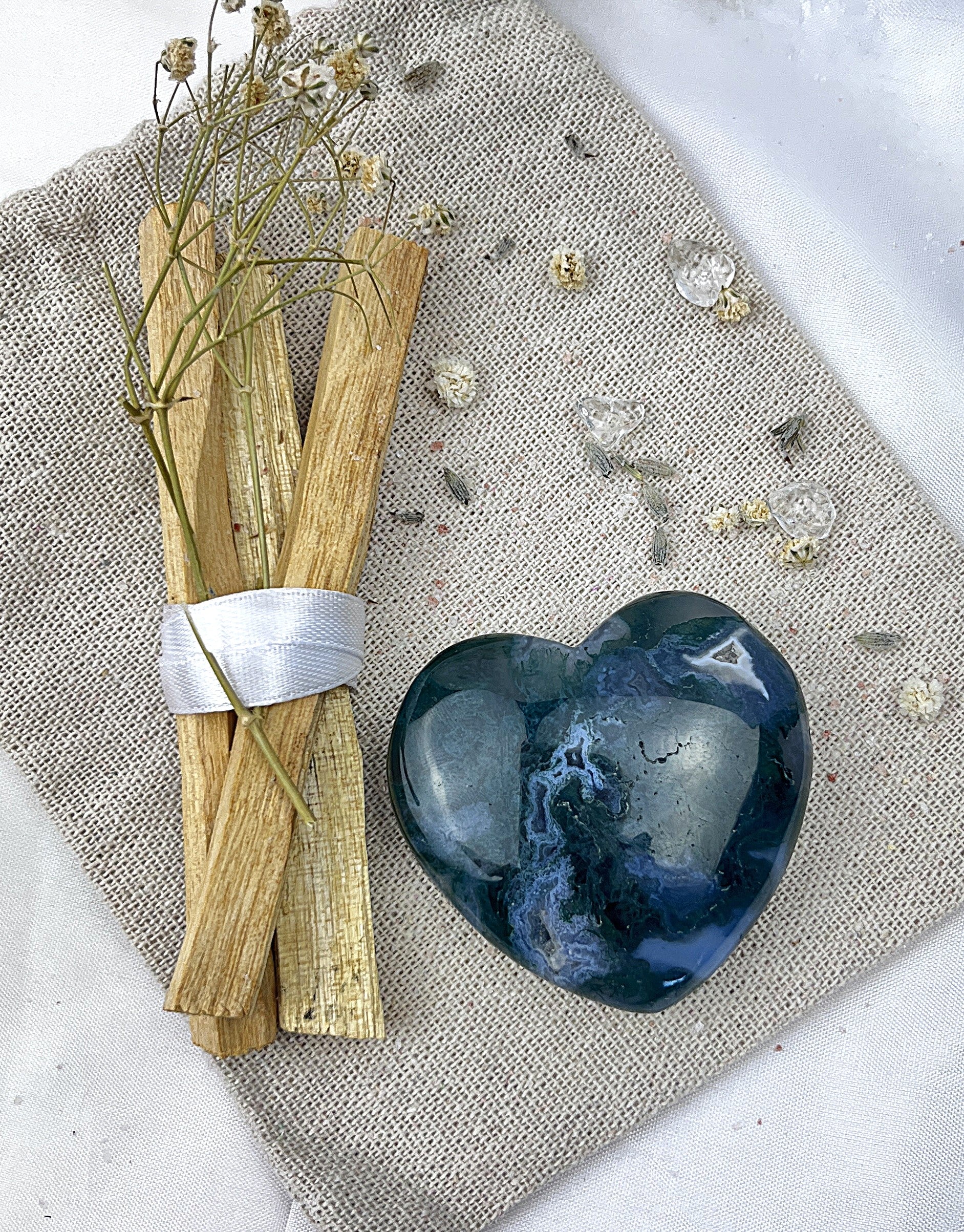 Moss Agate Heart