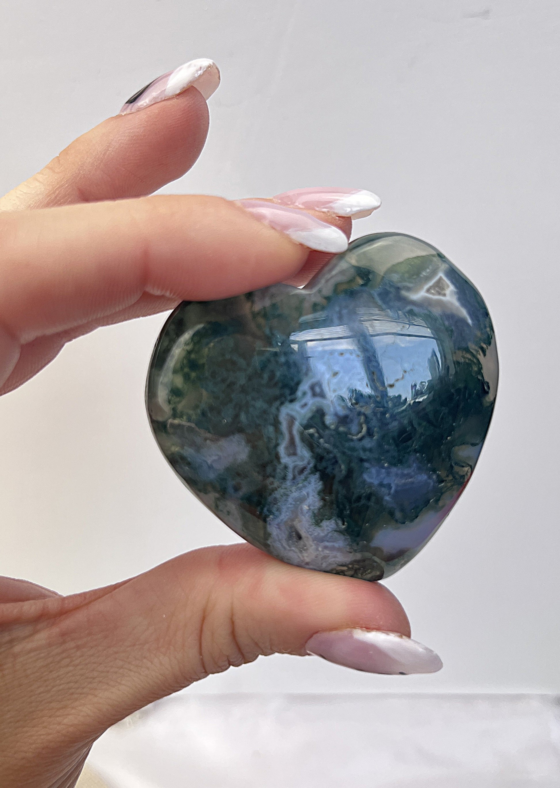 Moss Agate Heart