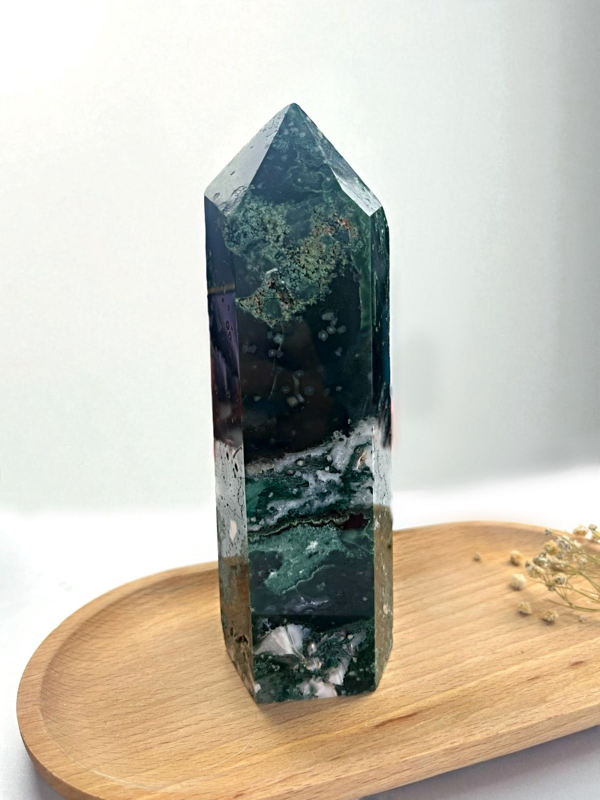 Moss Agate Tower Large