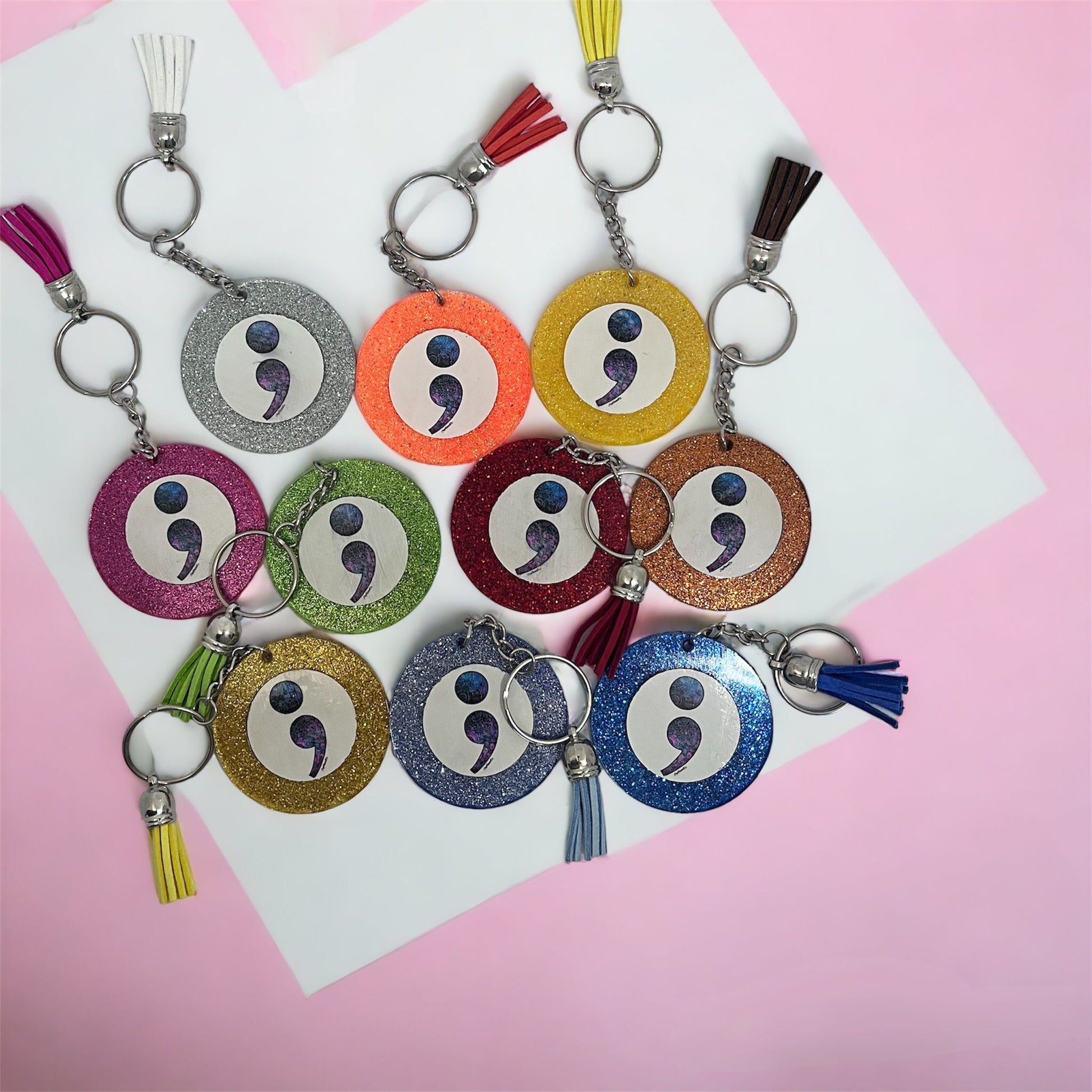 Semicolon Keychains