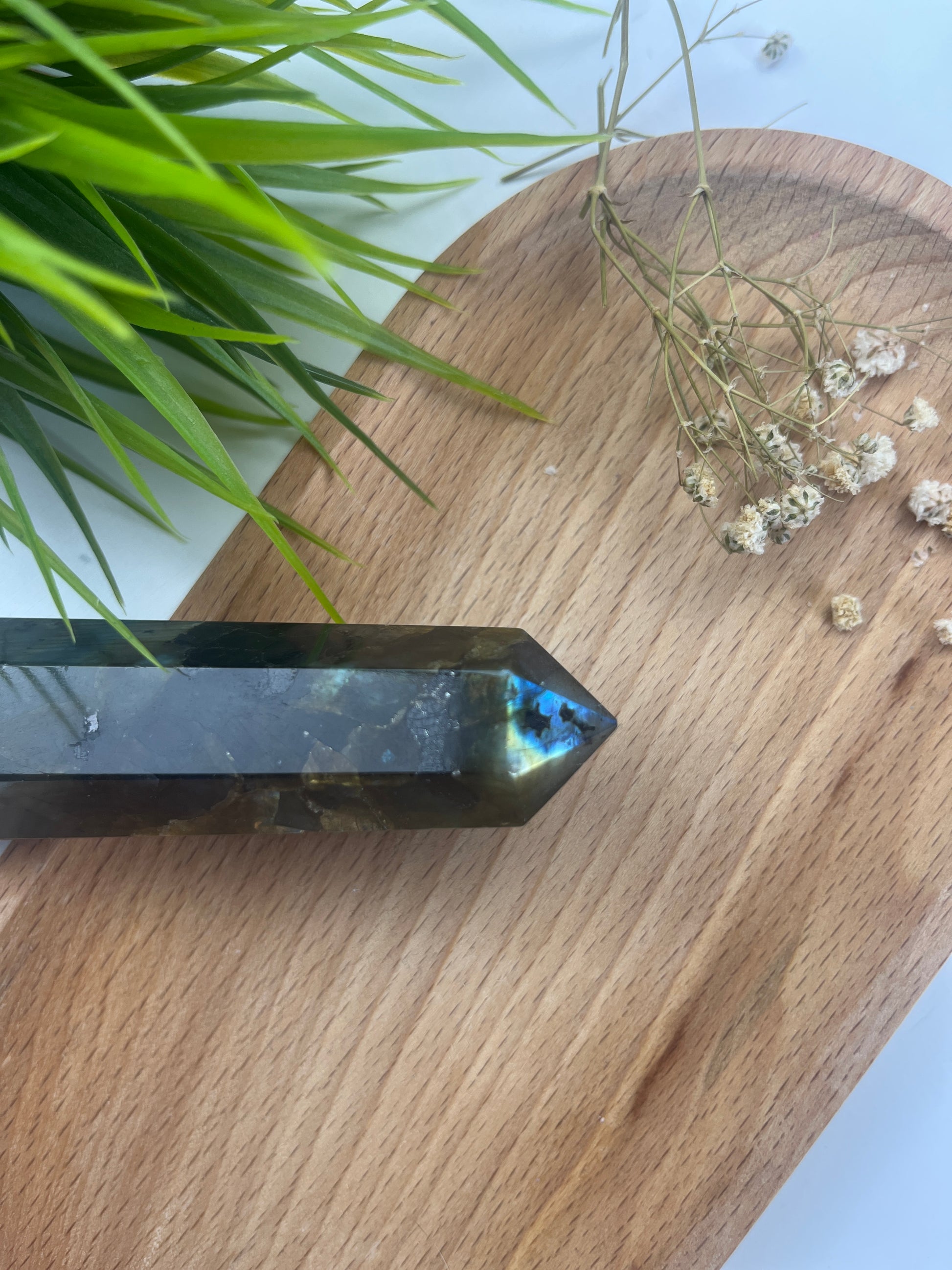 Rare Labradorite Tower with Pyrite Inclusions