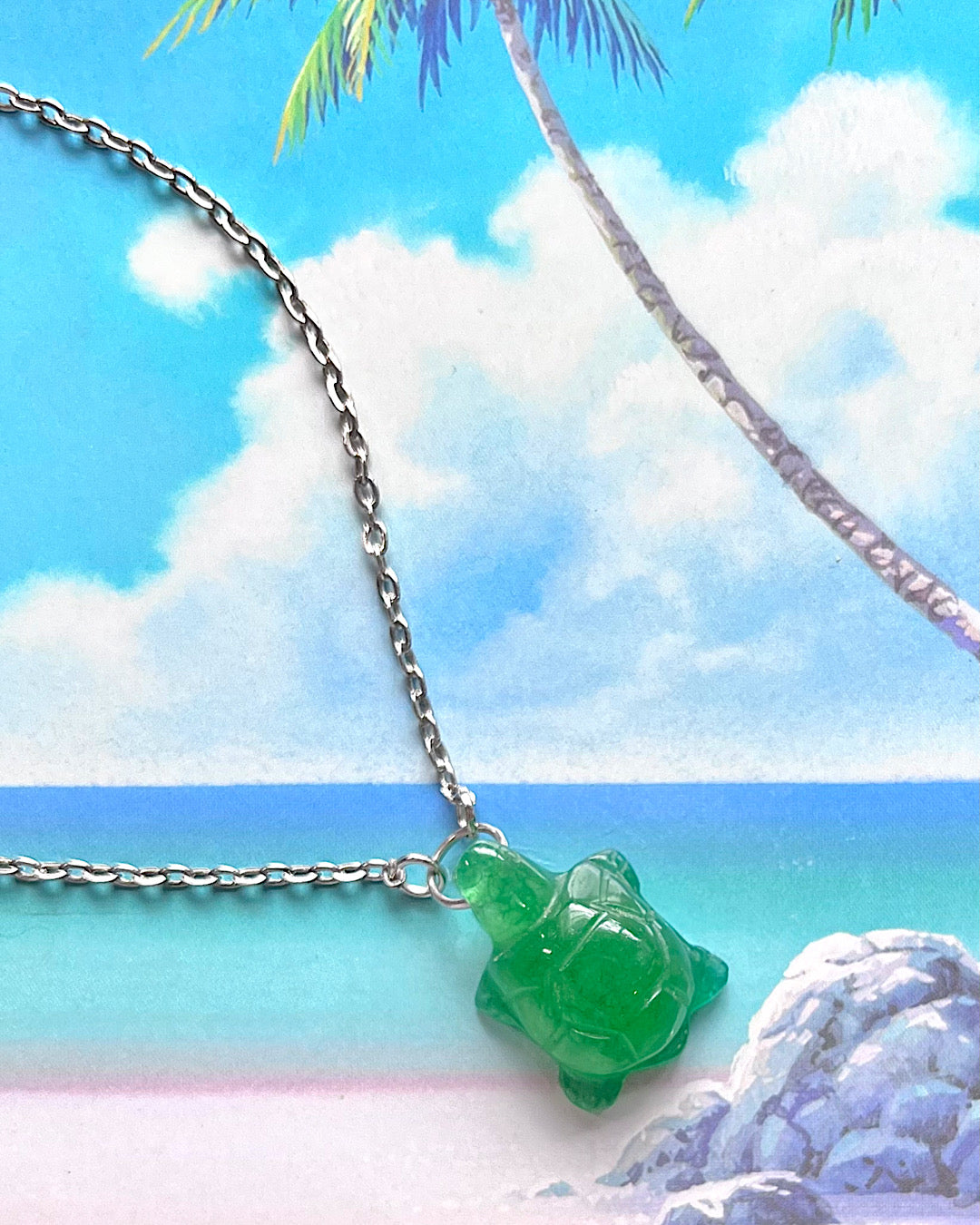 Green Aventurine Turtle Necklace