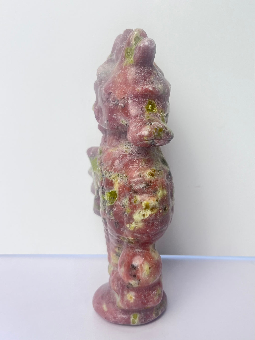 Peach Blossom Tourmaline Seahorse Carving