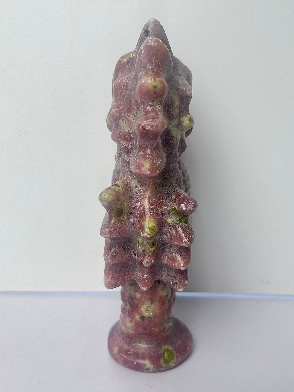 Peach Blossom Tourmaline Seahorse Carving