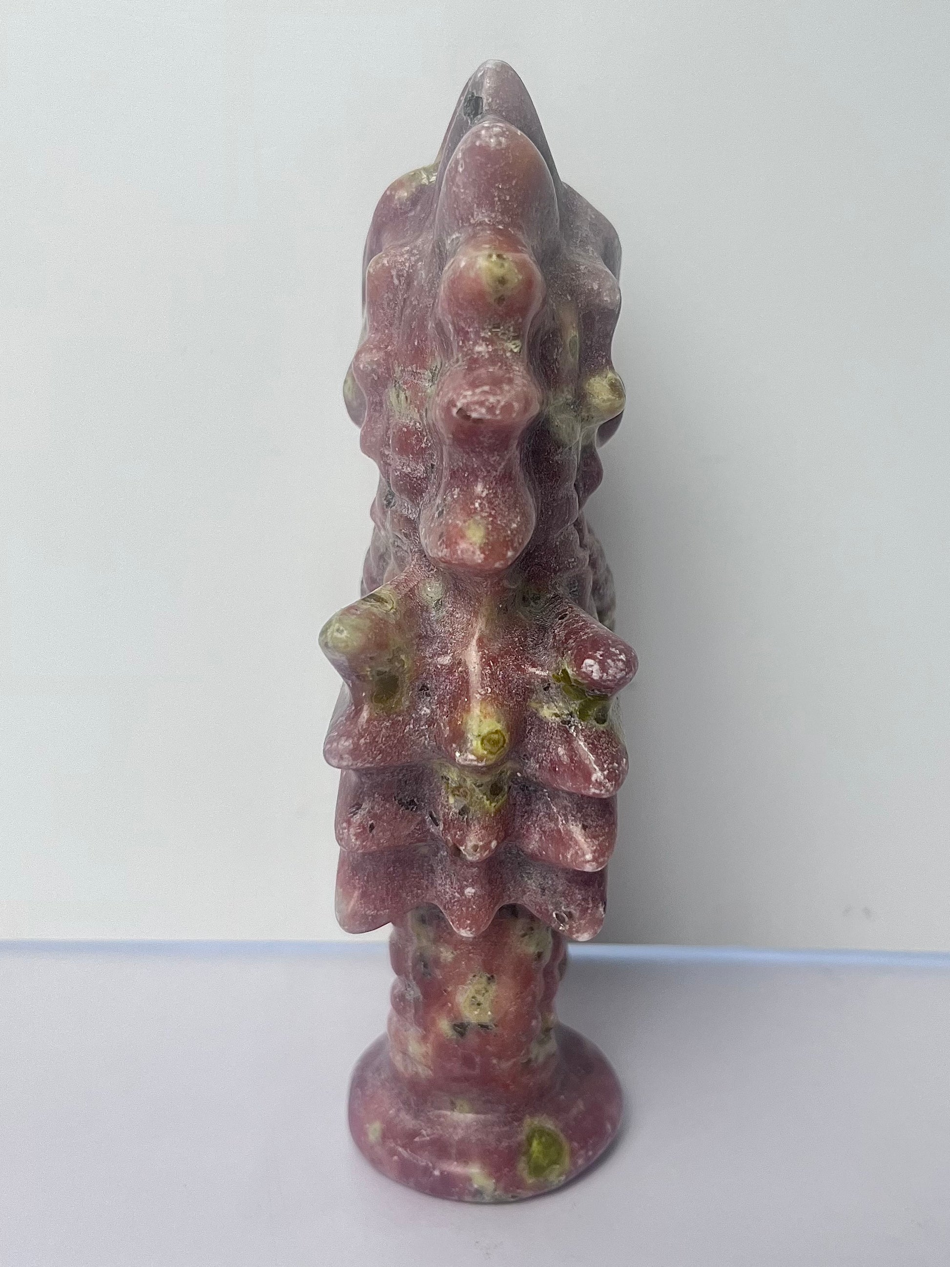 Peach Blossom Tourmaline Seahorse Carving