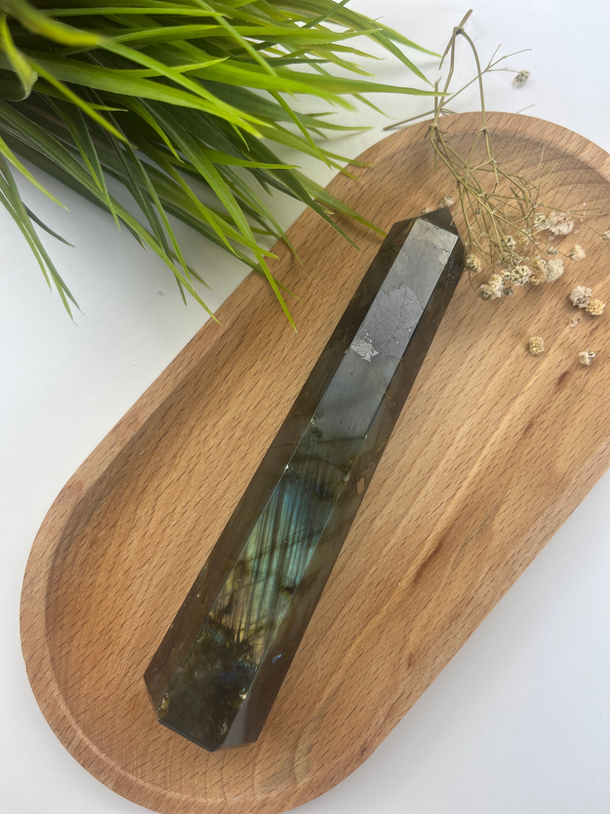 Rare Labradorite Tower with Pyrite Inclusions