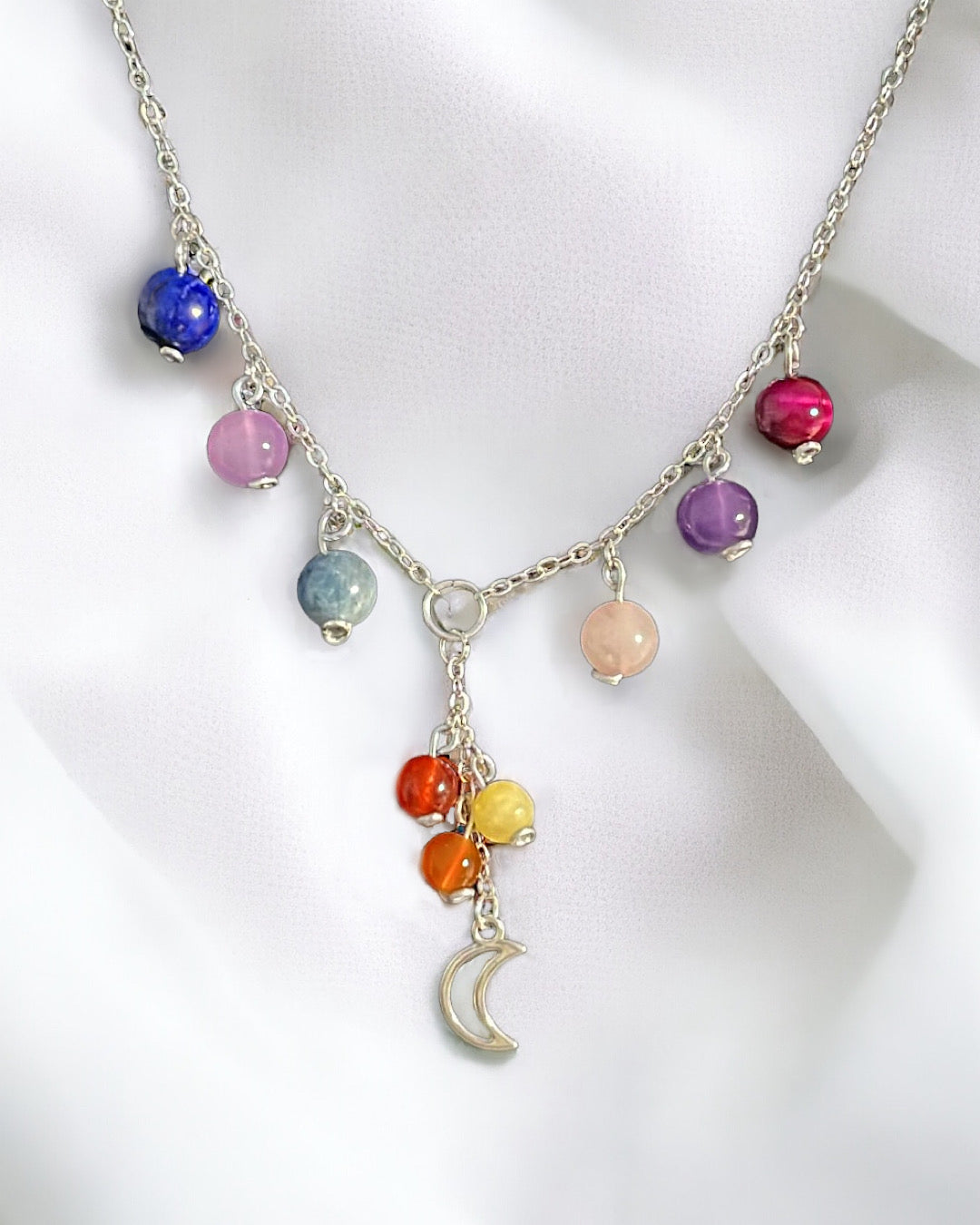 Moon 8 Stone Necklace