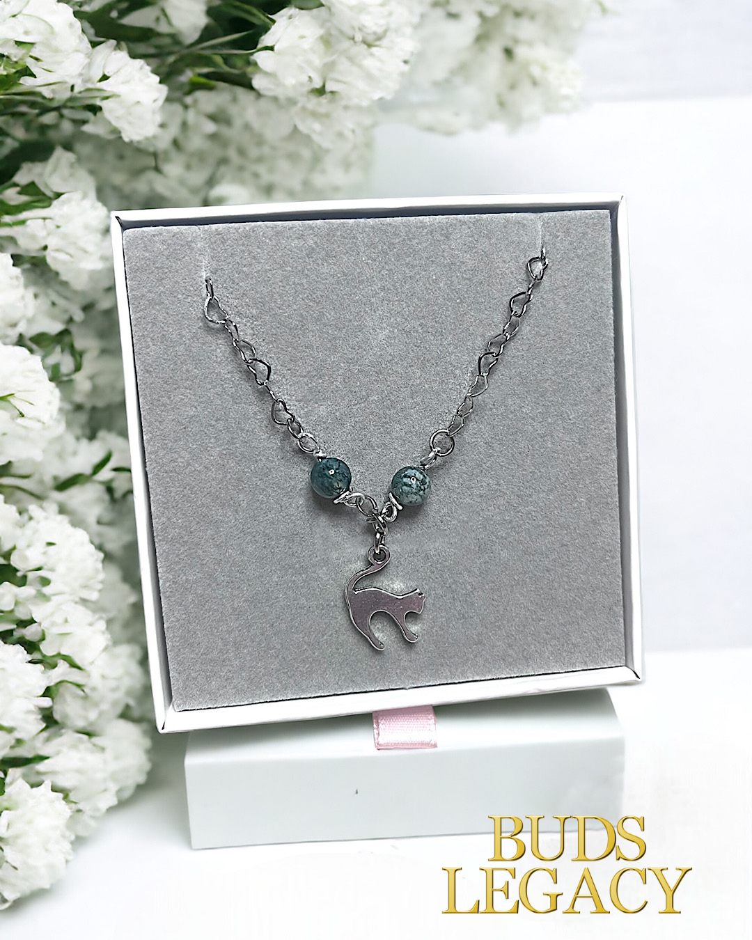 Cat Moss Agate Necklace