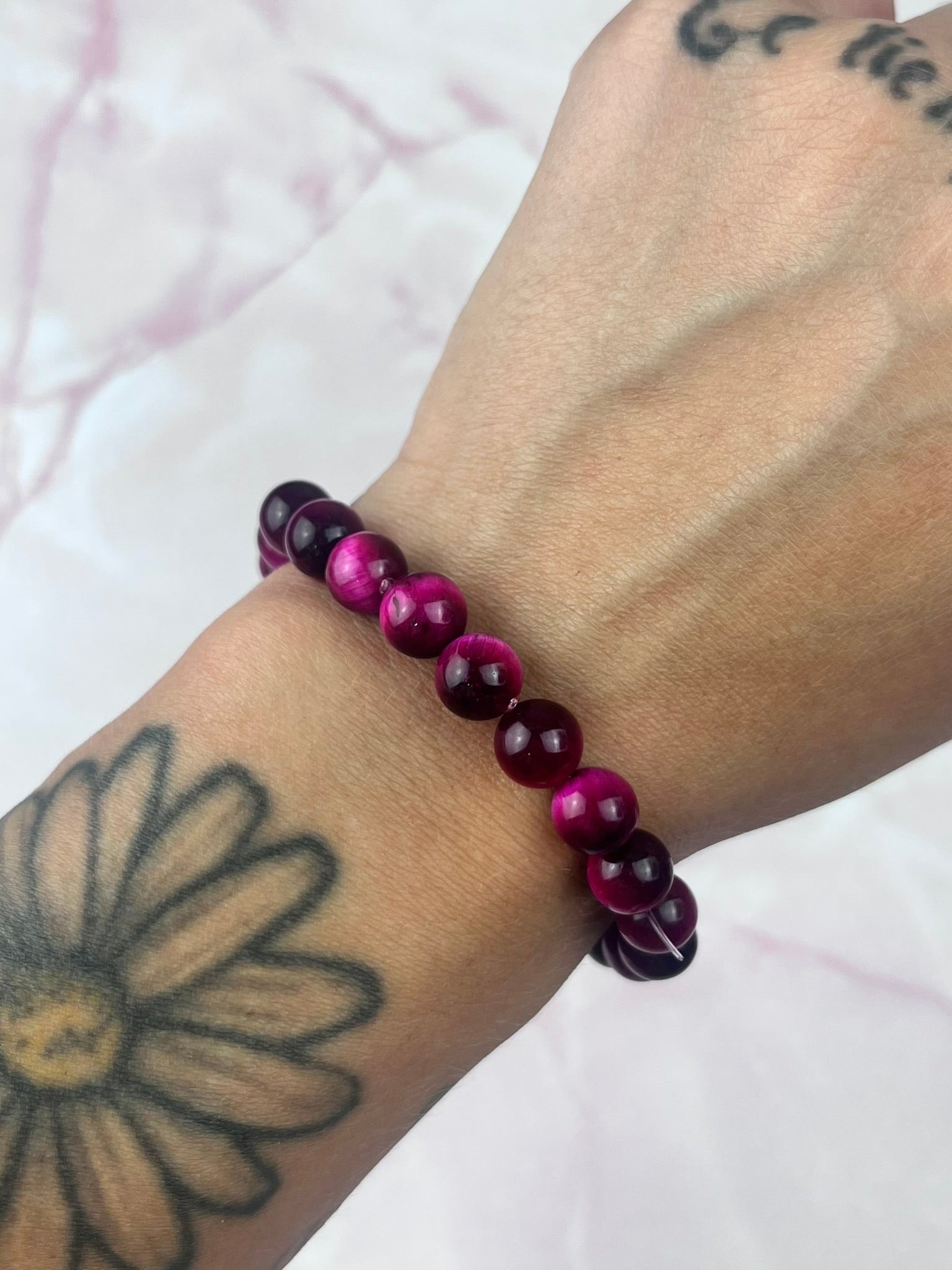 8mm Pink Tigers Eye Bracelet