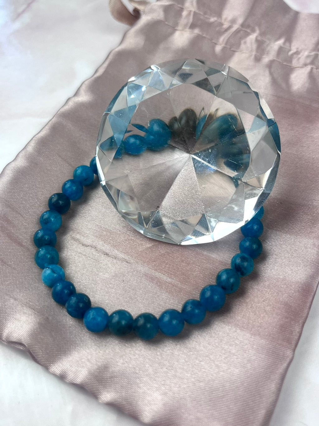 Blue Apatite 6mm Bracelet