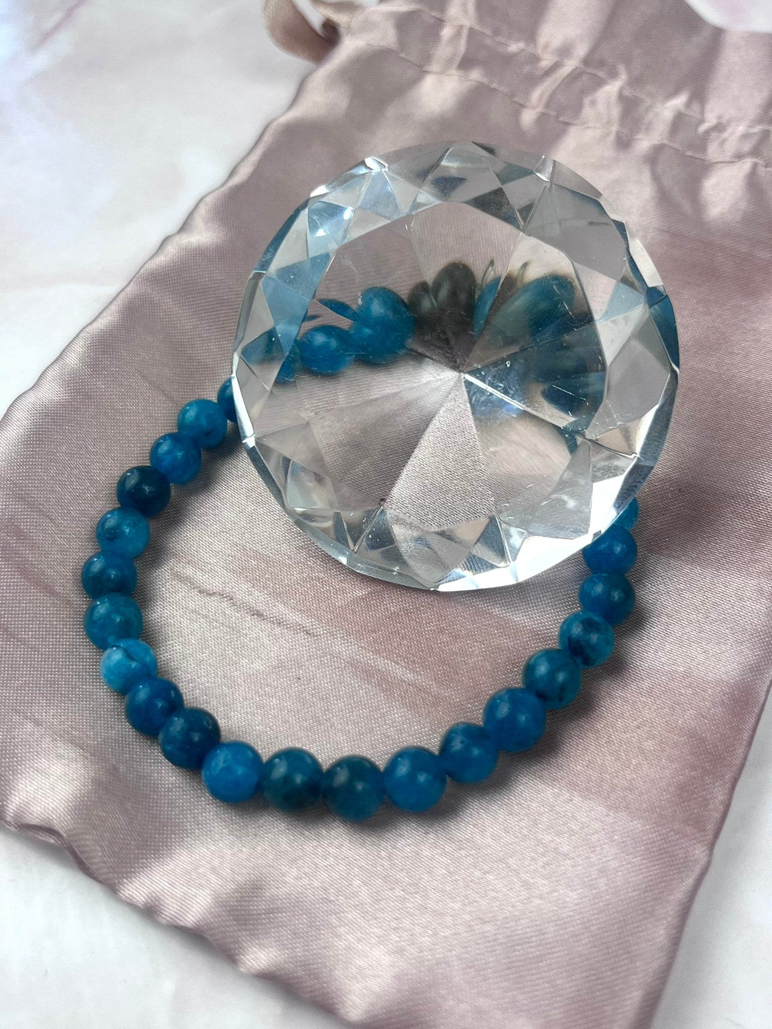 Blue Apatite 6mm Bracelet