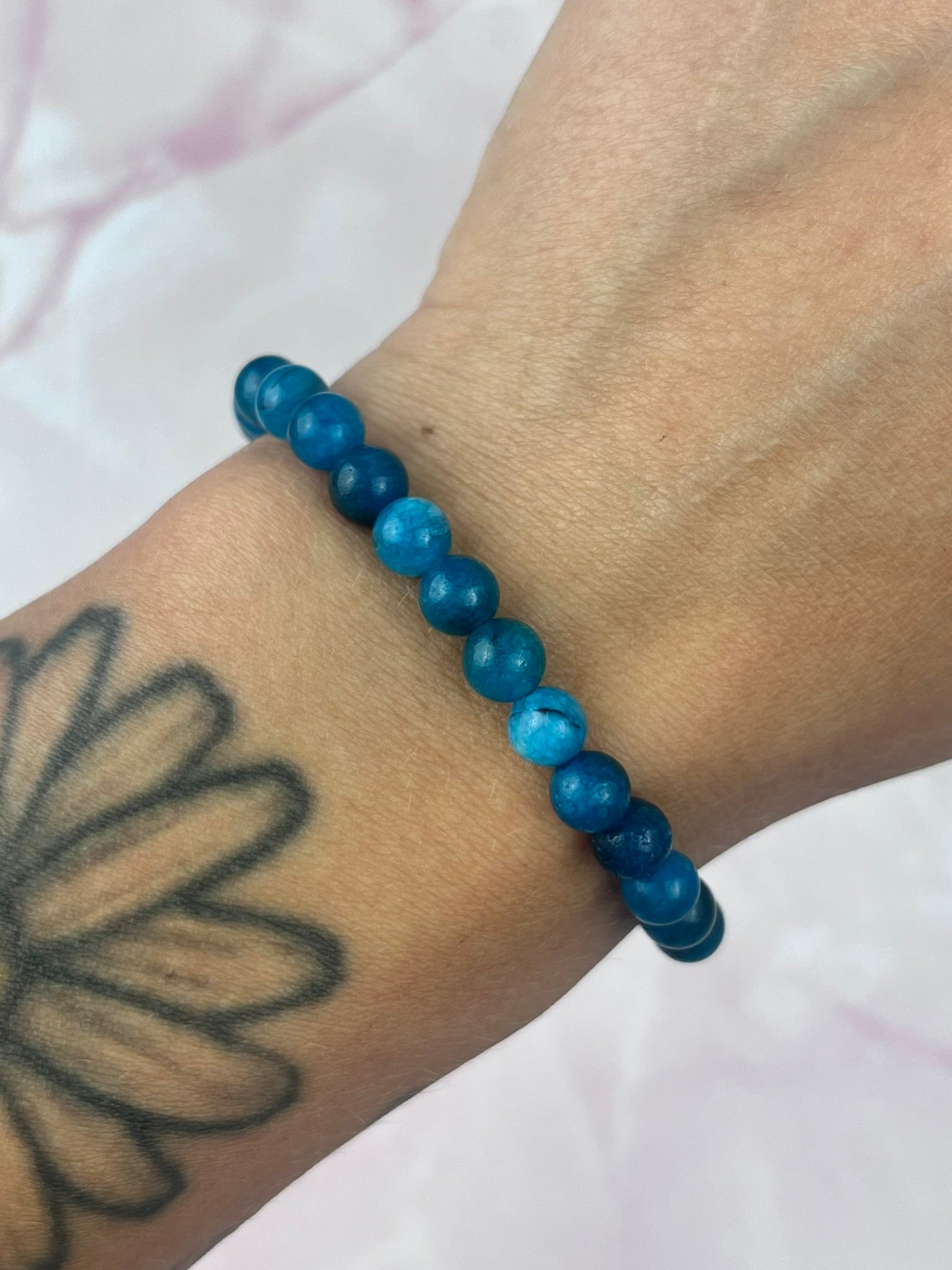 Blue Apatite 6mm Bracelet