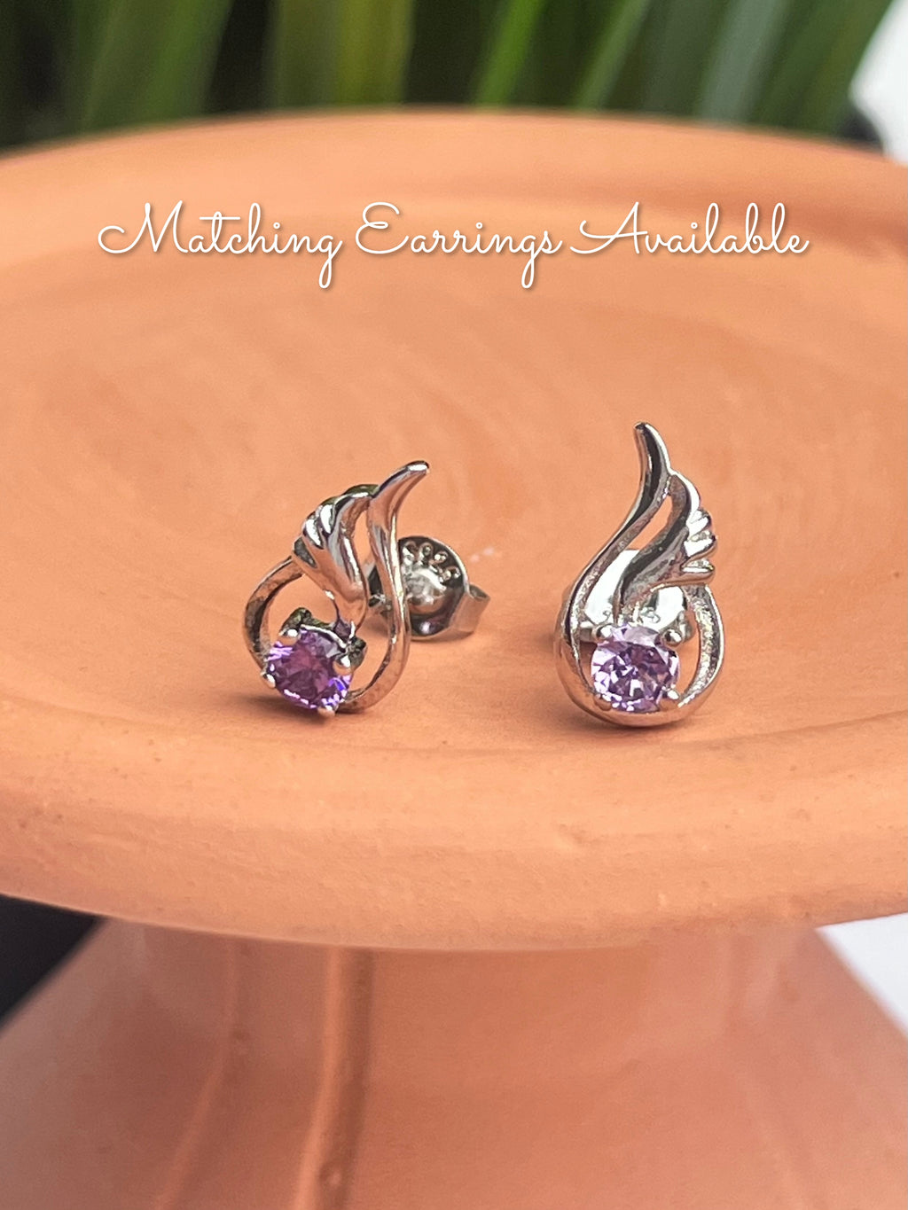 S925 Amethyst Wing Necklace