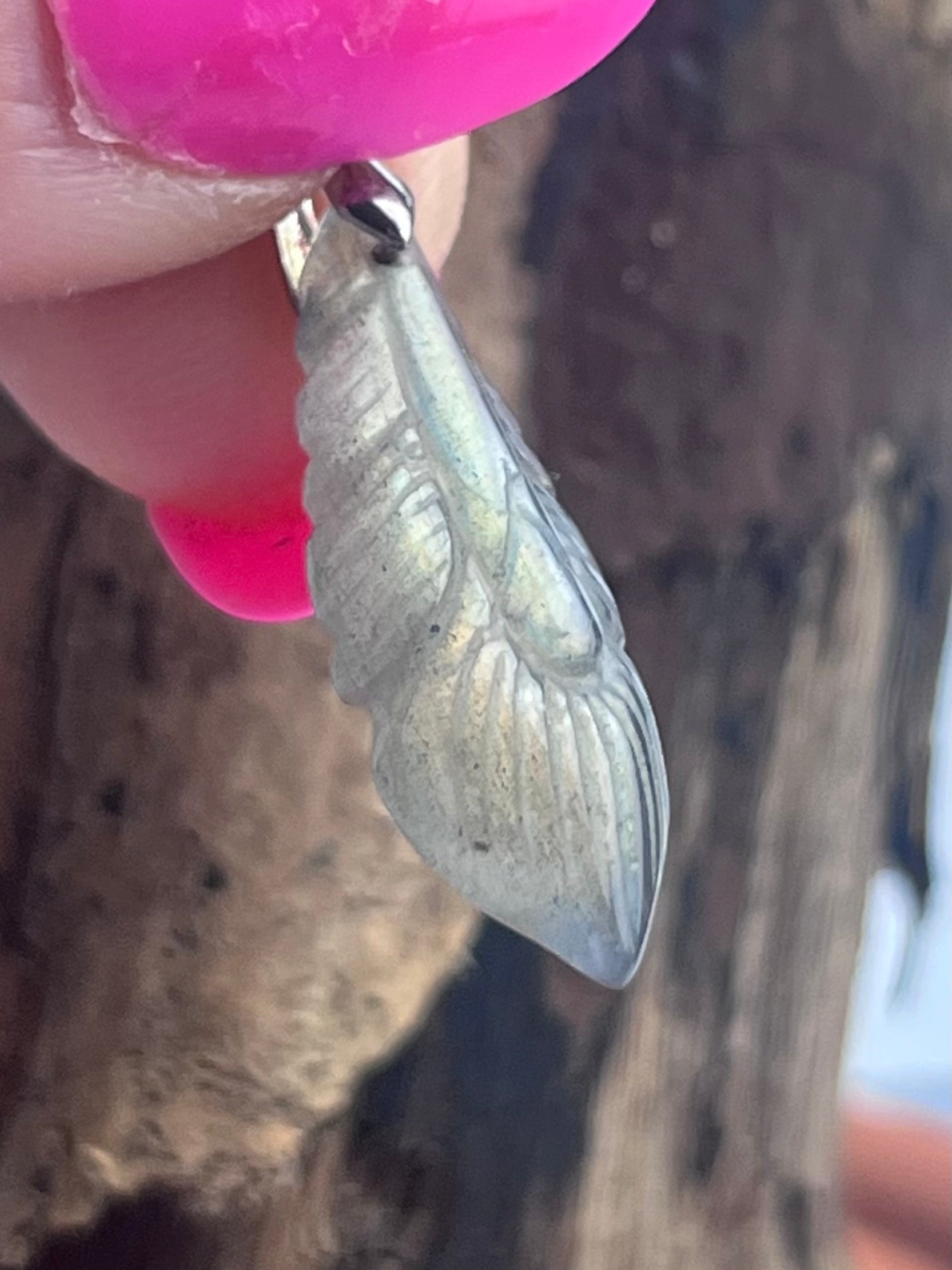 S925 Labradorite Feather Necklace