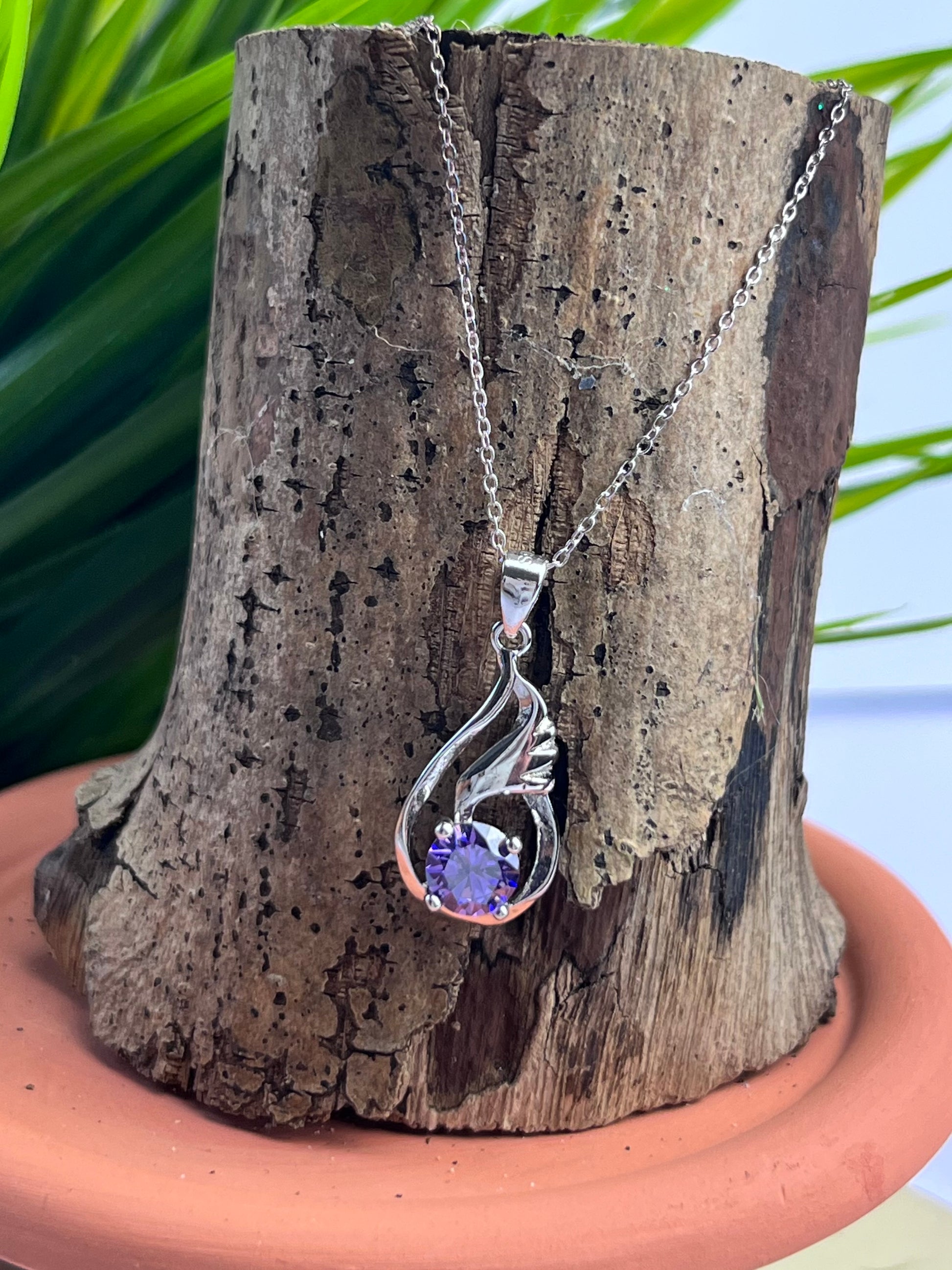 S925 Amethyst Wing Necklace