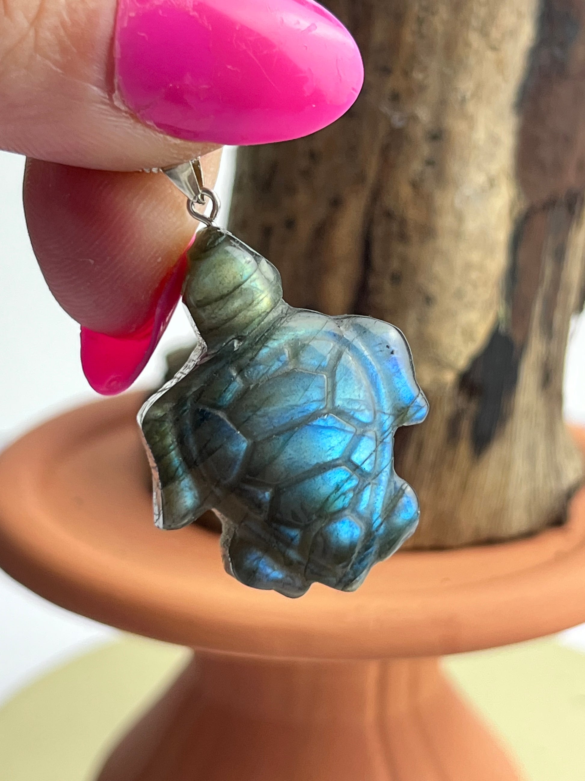 S925 Labradorite Turtle Necklace