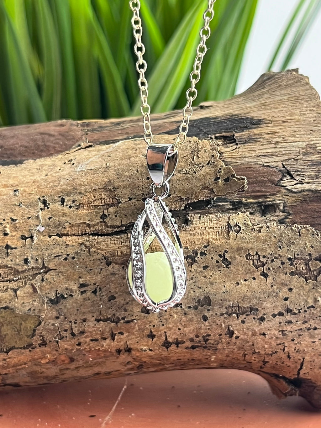 S925 Green Aventurine Orb Necklace