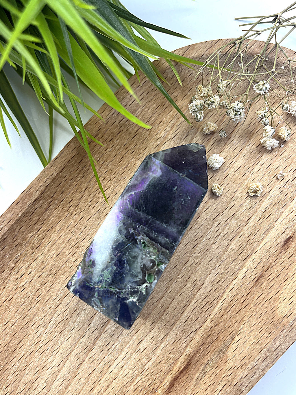 Angel Aura Fluorite Tower CHIPPED TIP!
