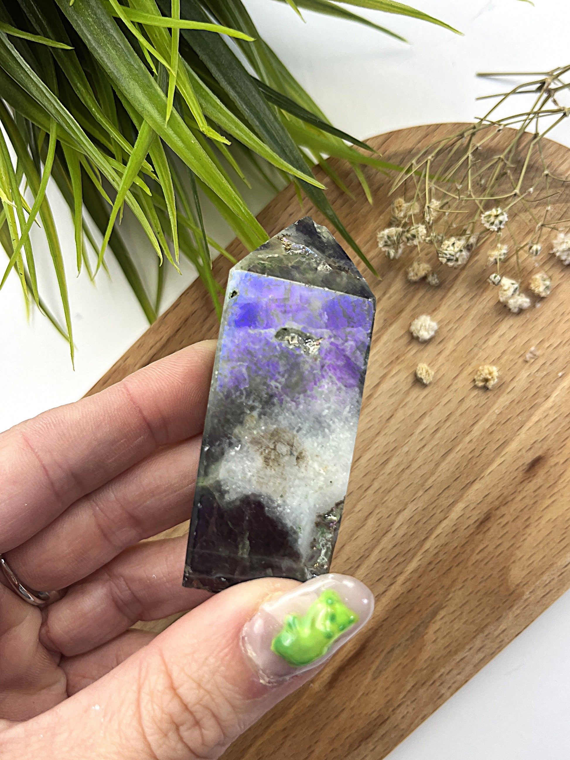 Angel Aura Fluorite Tower CHIPPED TIP!