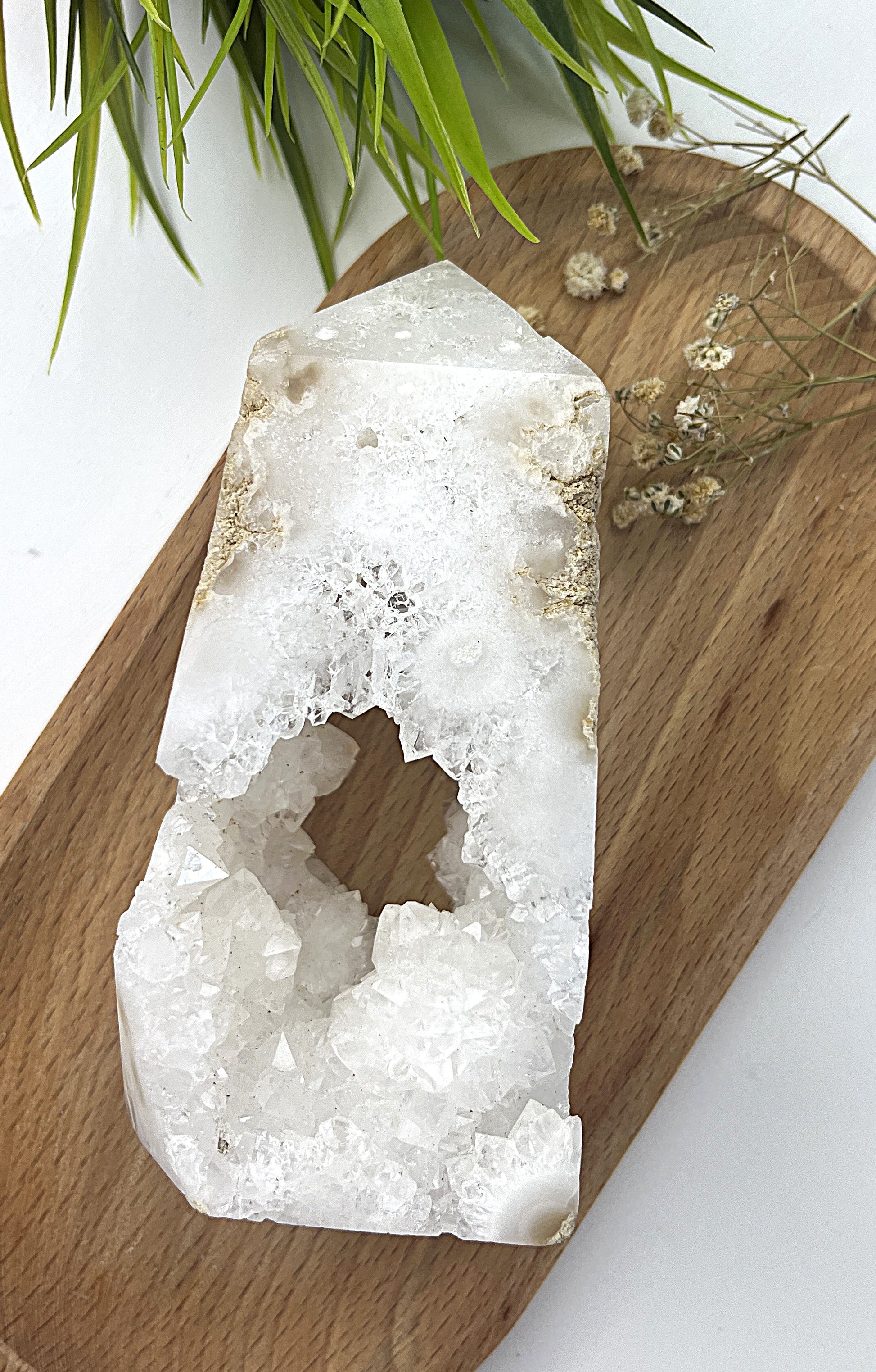 Moroccan Geode Druzy Quartz Point Tower
