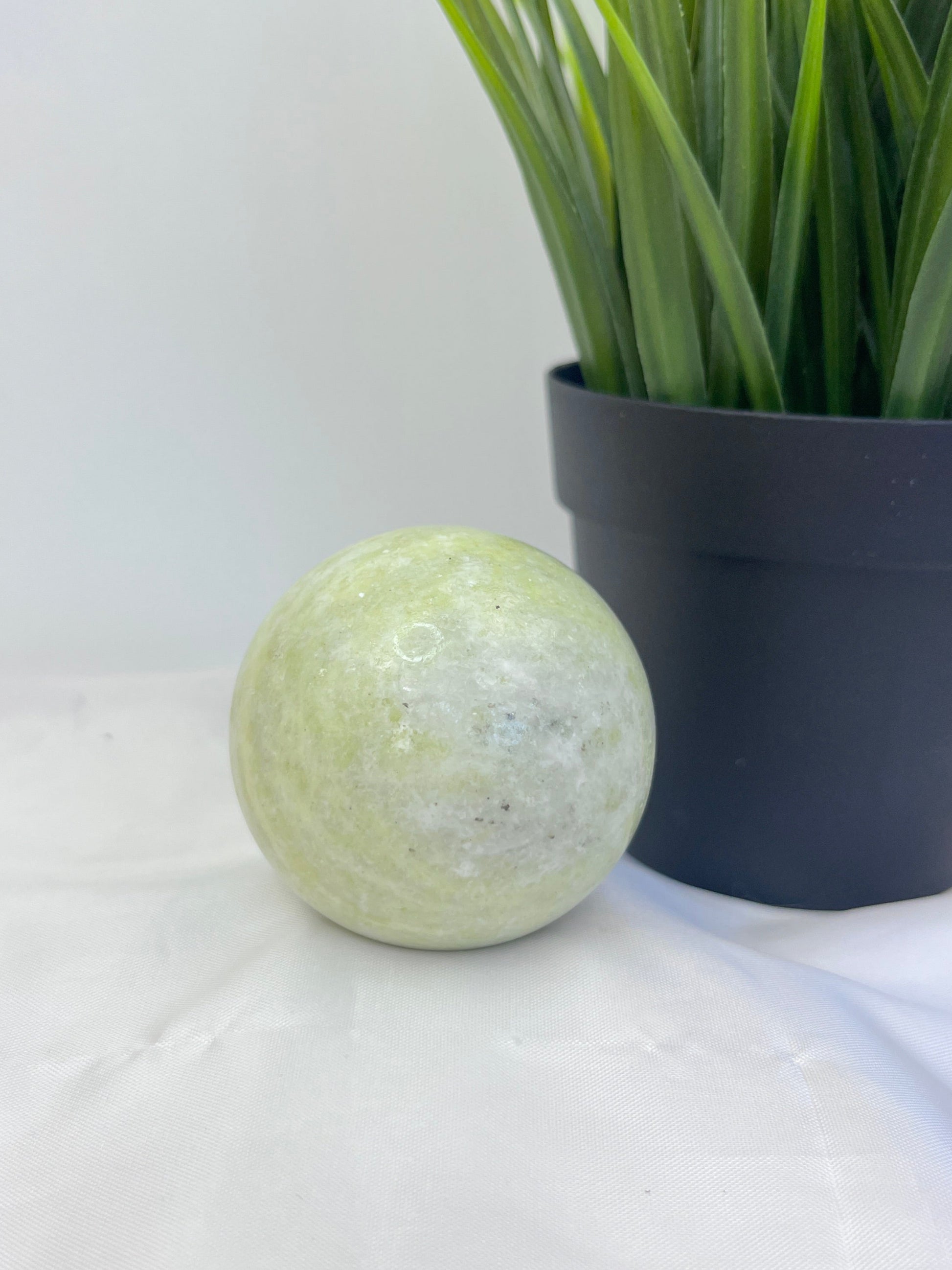 Lemon Jade Serpentine Sphere