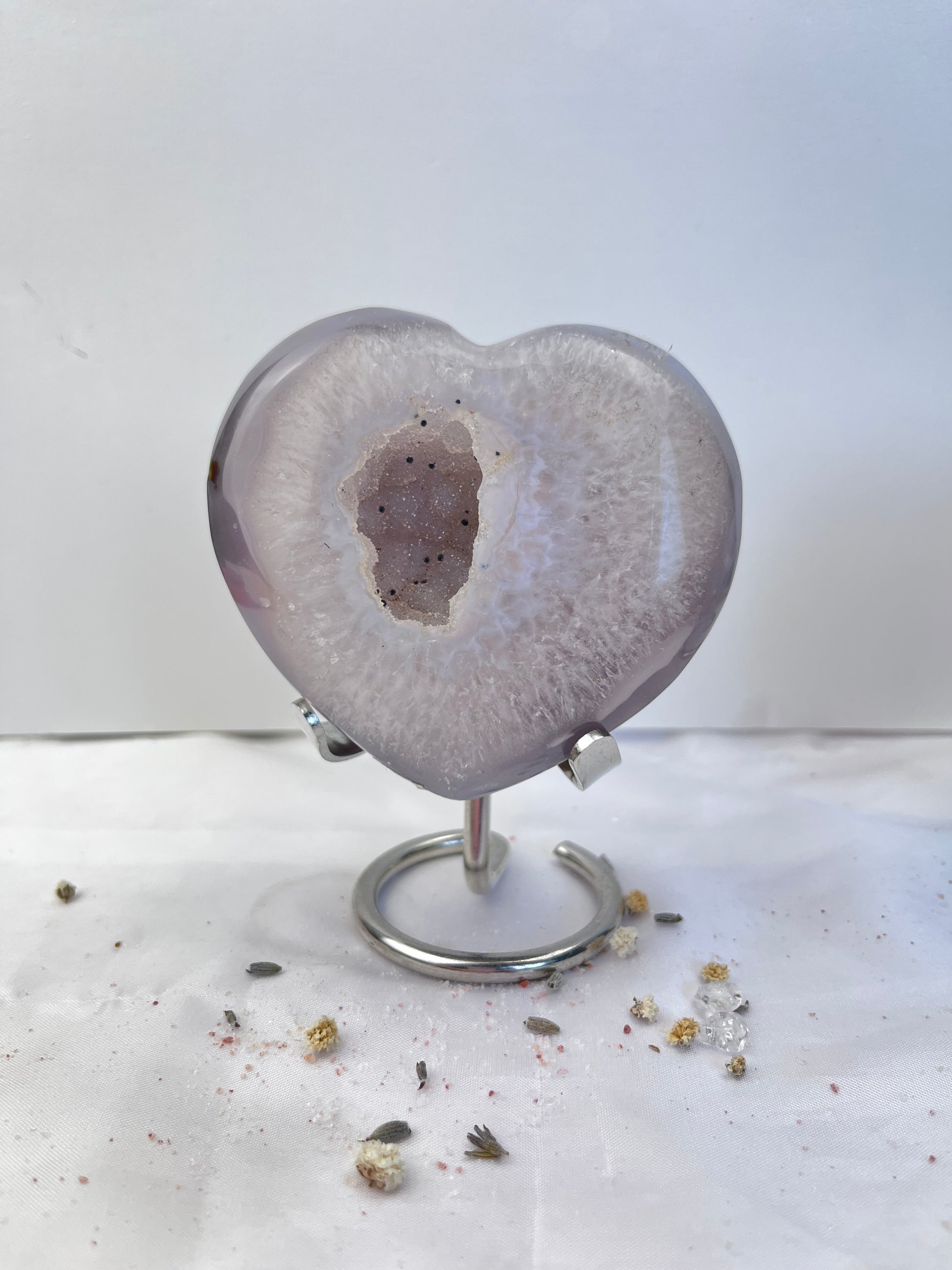 Druzy Dendritic Agate Hearts