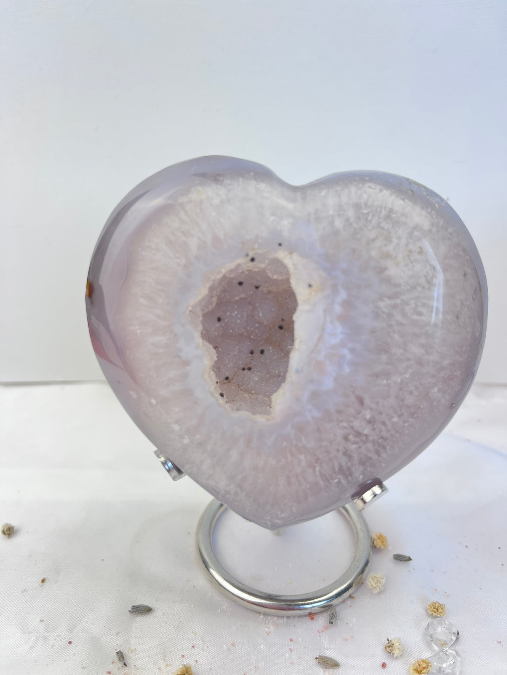 Druzy Dendritic Agate Hearts