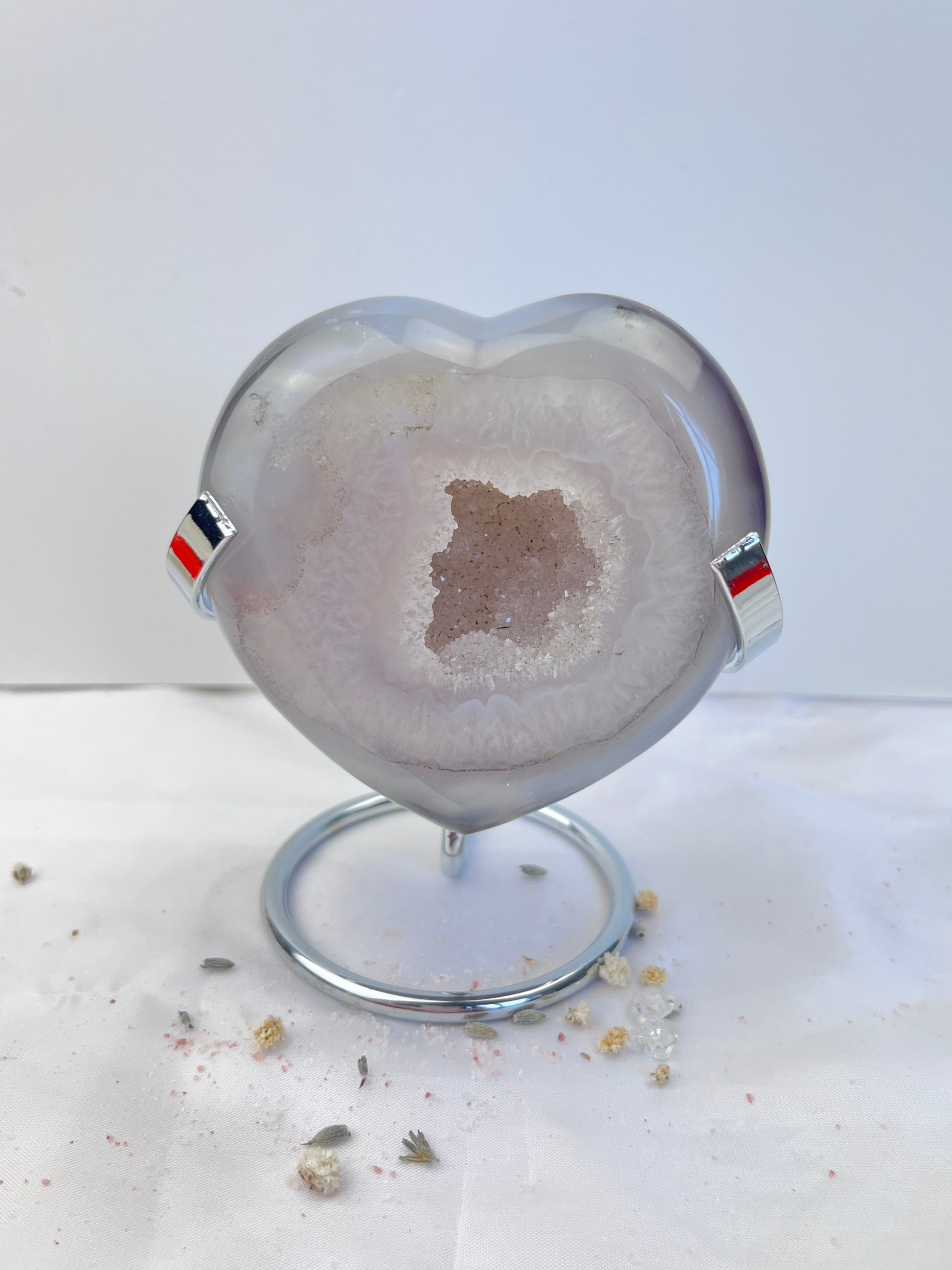 Druzy Dendritic Agate Hearts