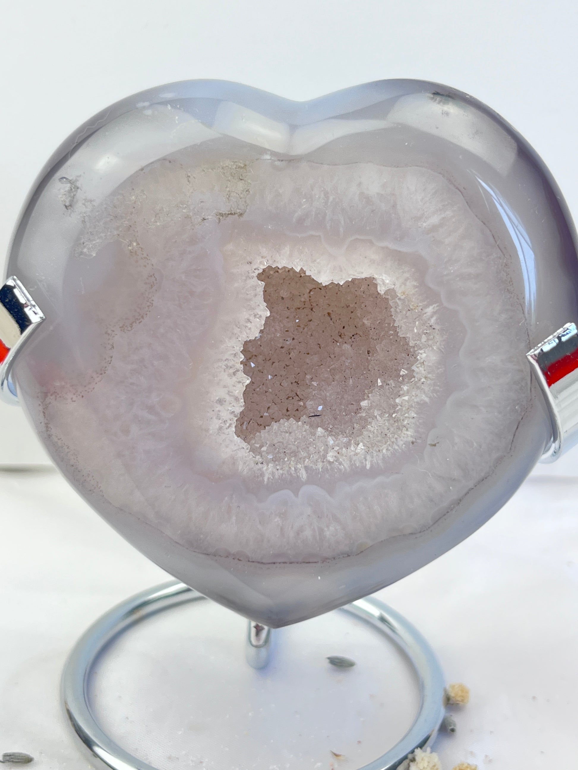 Druzy Dendritic Agate Hearts