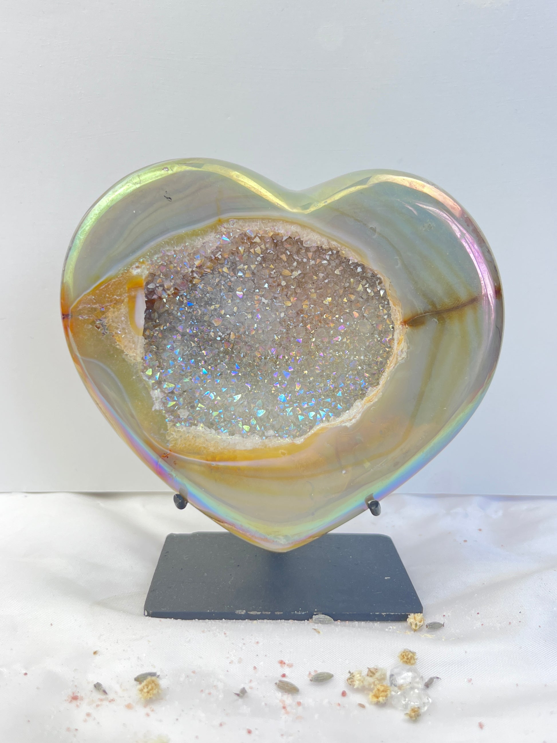 Druzy Agate Angel Aura Heart