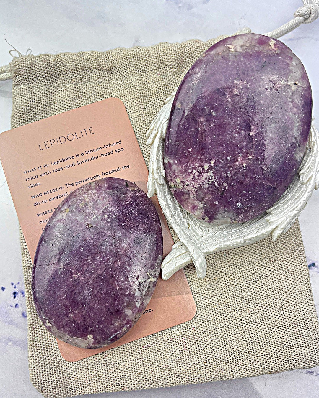 Lepidolite Flat Palms