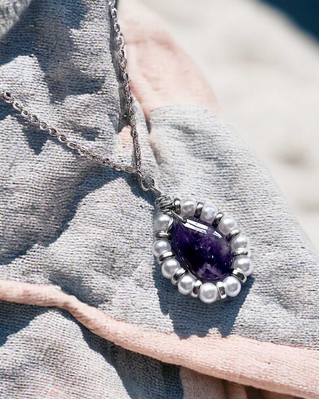 Amethyst Droplet Necklace