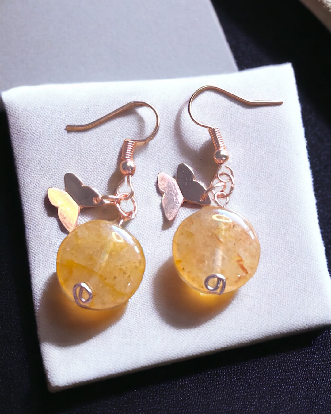 Rose Gold Carnelian Earrings
