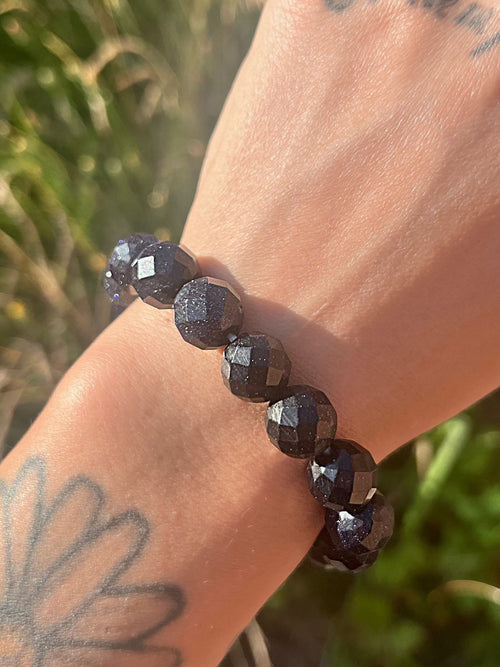 11mm Blue Goldstone Bracelet