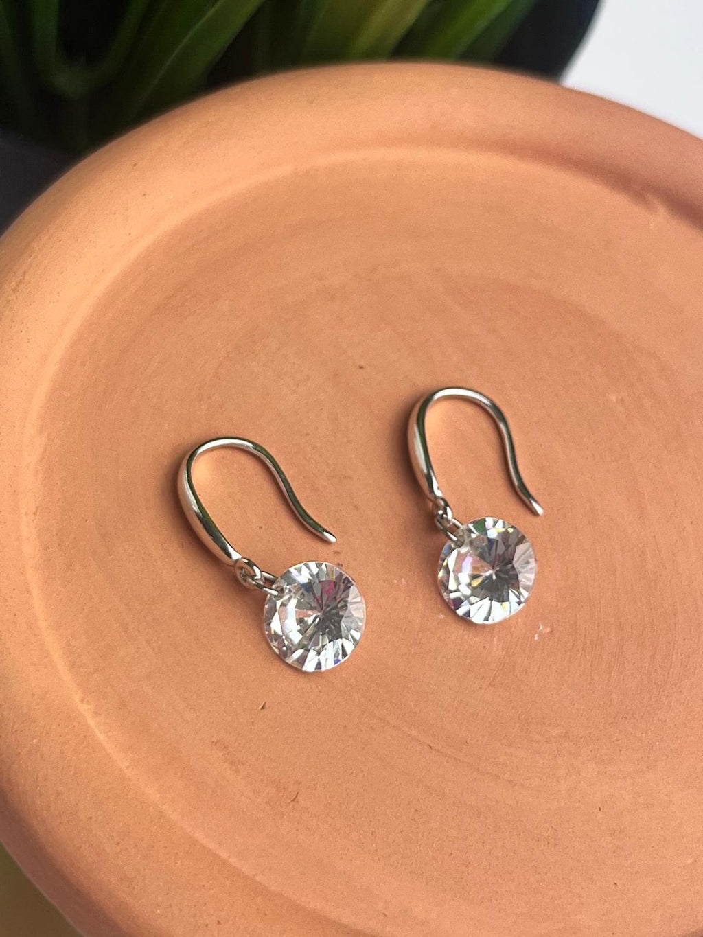 Sterling Silver Crystal Cubic Zirconia Drop Dangle Earrings