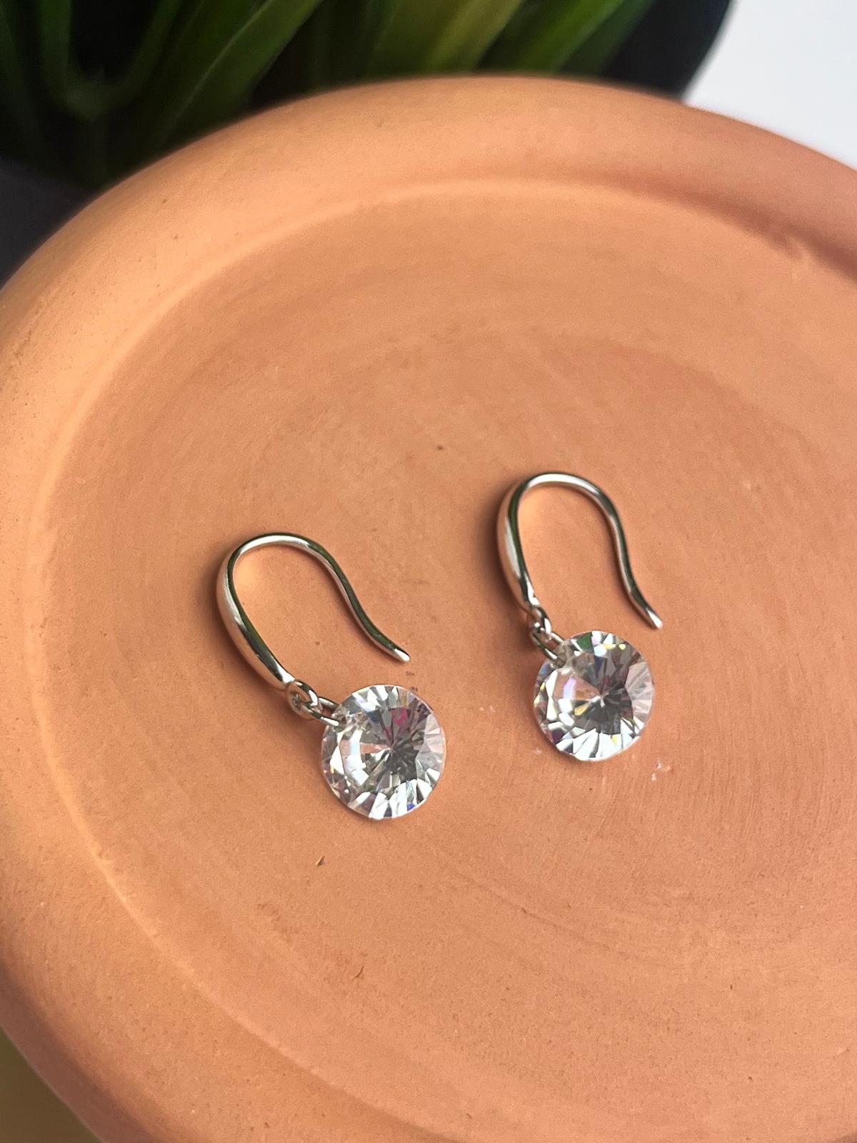 Sterling Silver Crystal Cubic Zirconia Drop Dangle Earrings