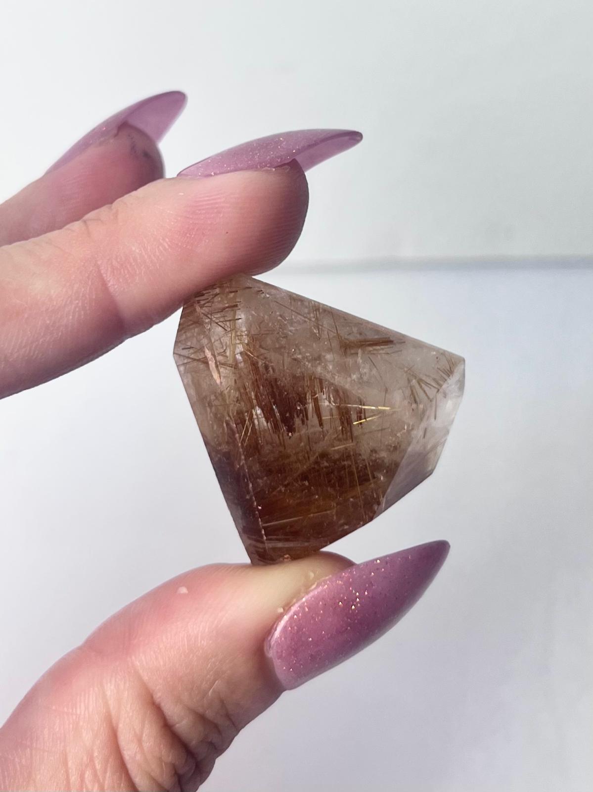 Golden Rutile Freeform with Hematite Inclusions