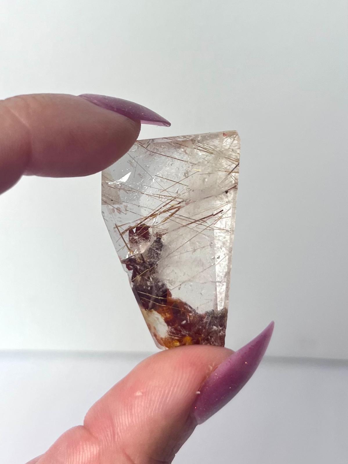 Golden Rutile Freeform with Hematite