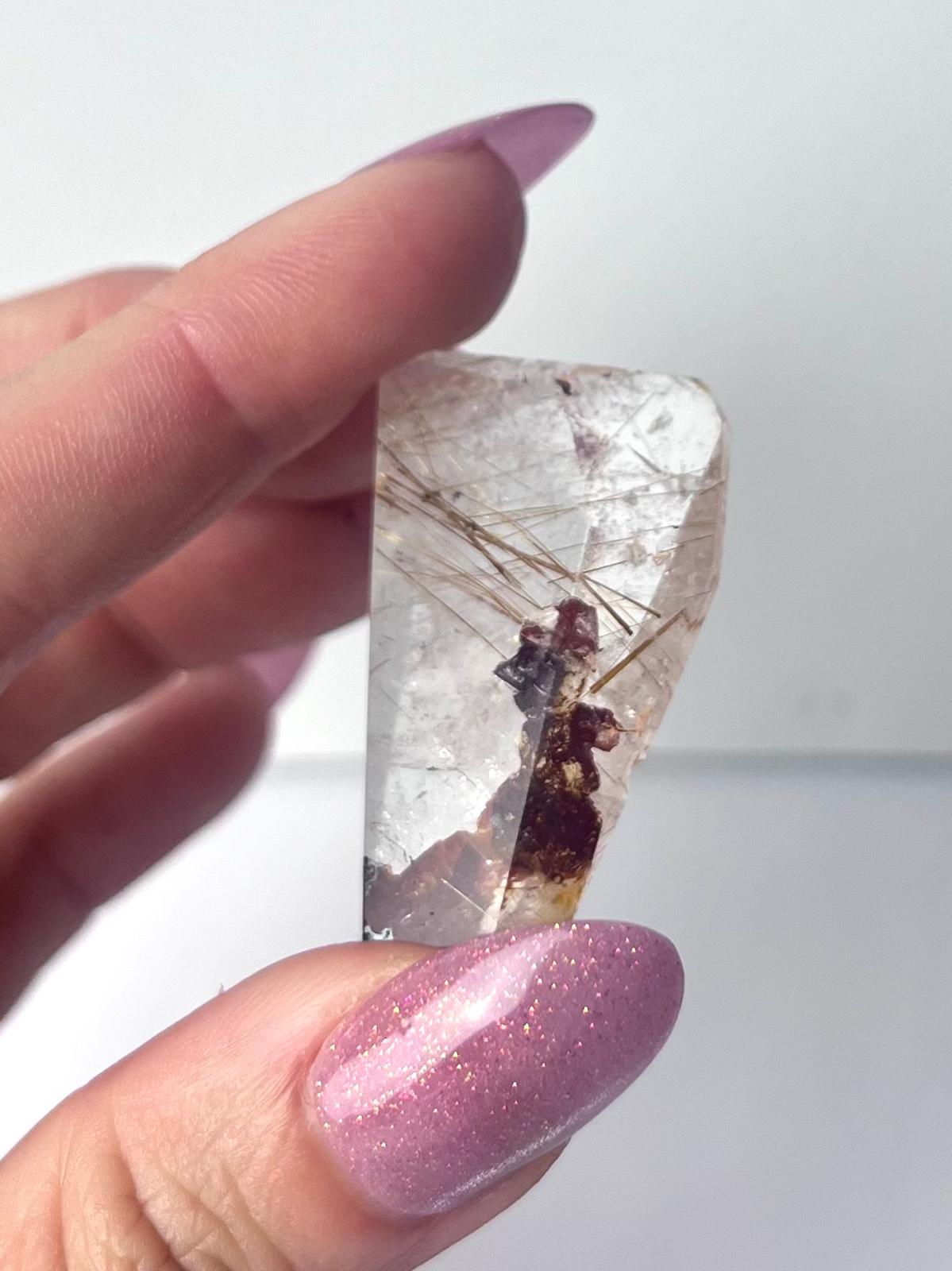 Golden Rutile Freeform with Hematite