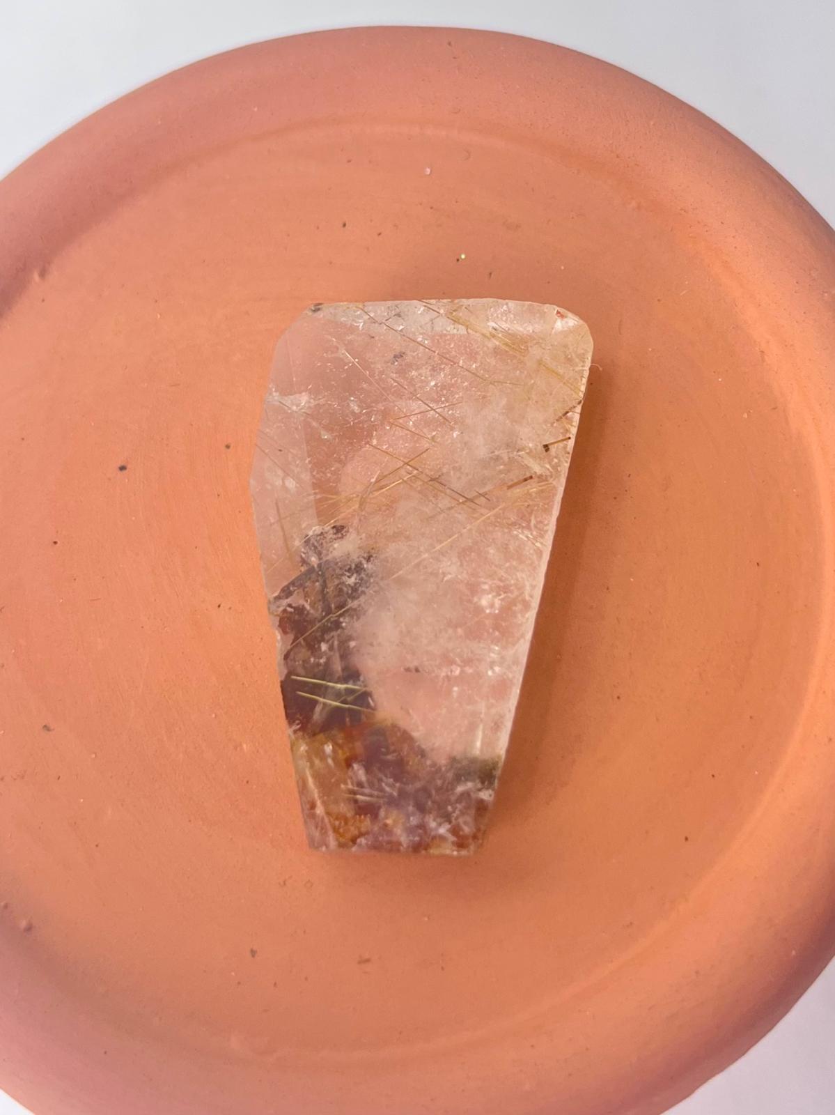 Golden Rutile Freeform with Hematite