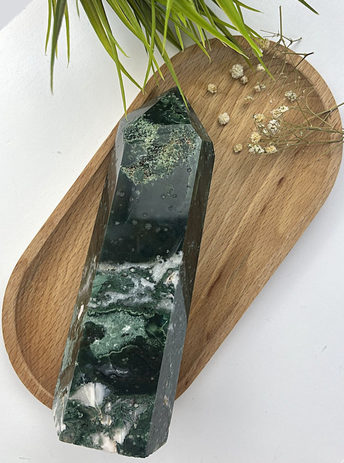 Moss Agate Tower Large