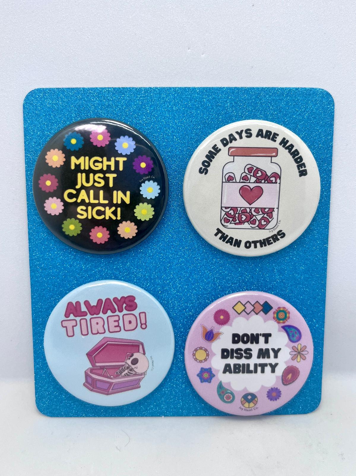 38mm Cute Badge Quad Sets