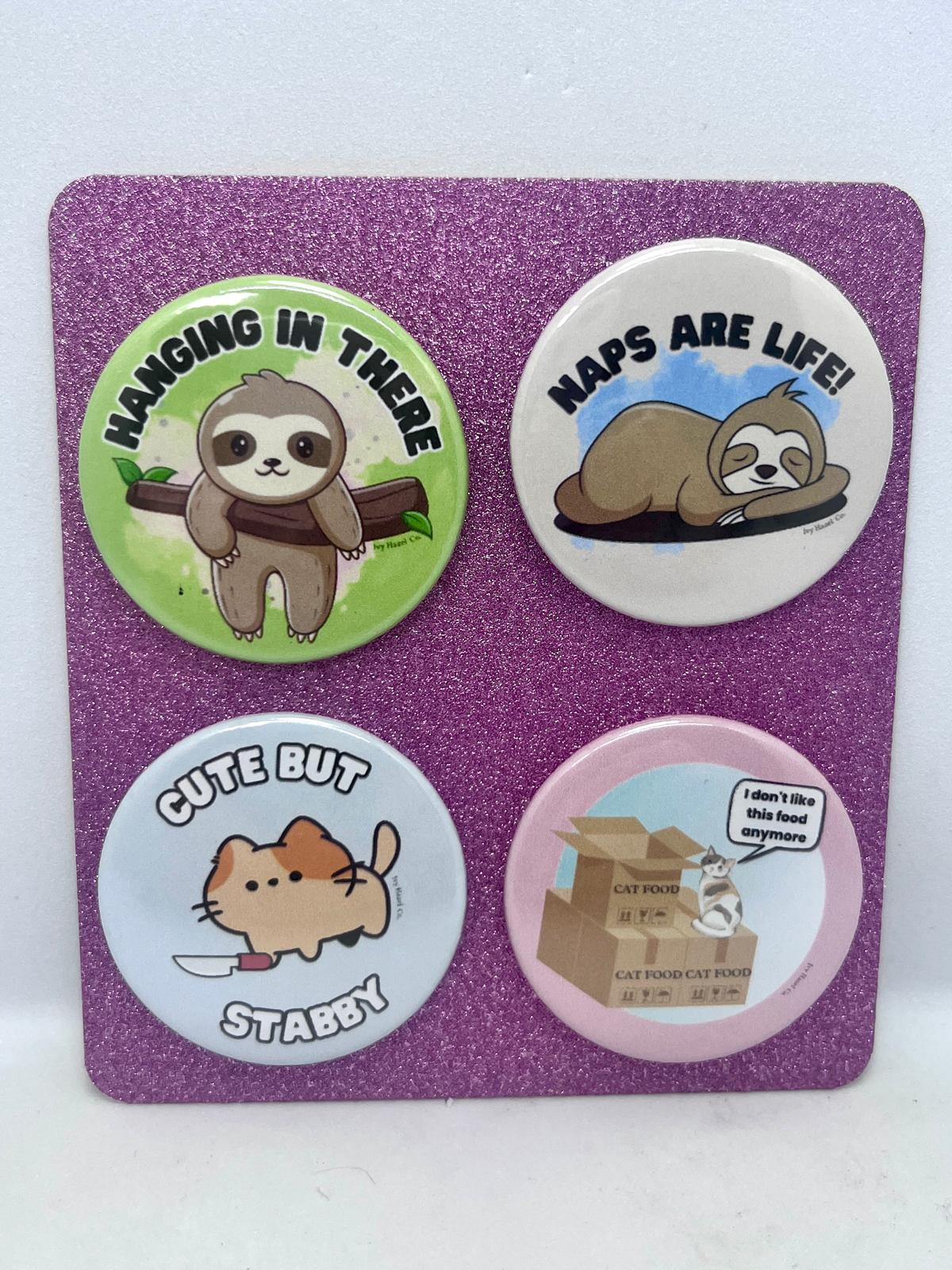 38mm Cute Badge Quad Sets