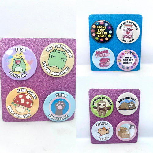 38mm Cute Badge Quad Sets