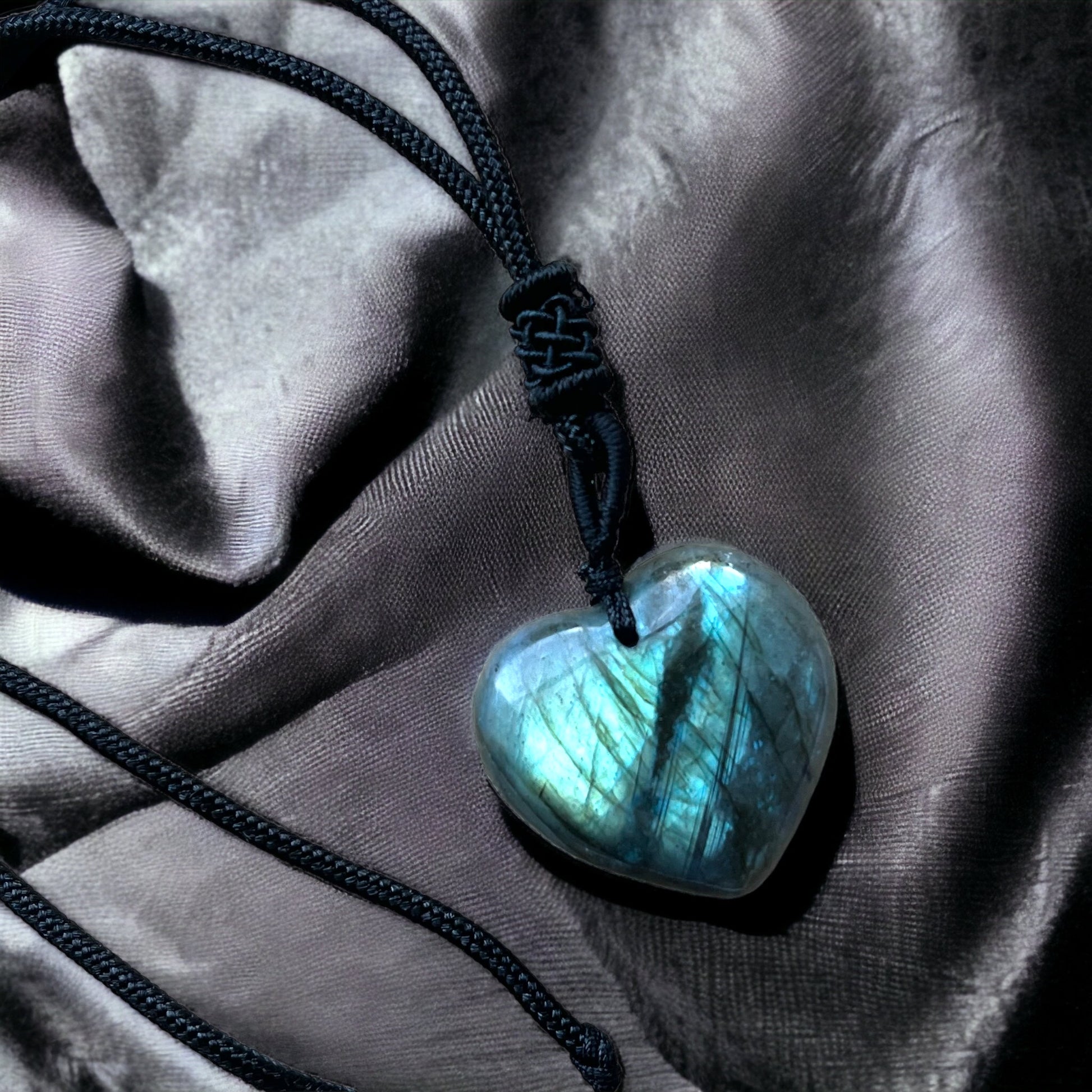 Labradorite Heart Necklaces