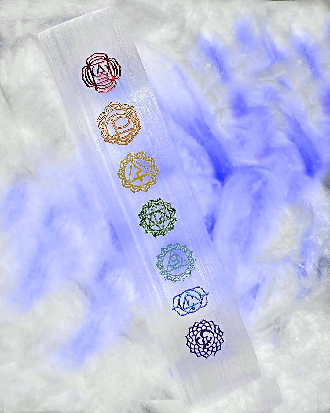Selenite Chakra Bar